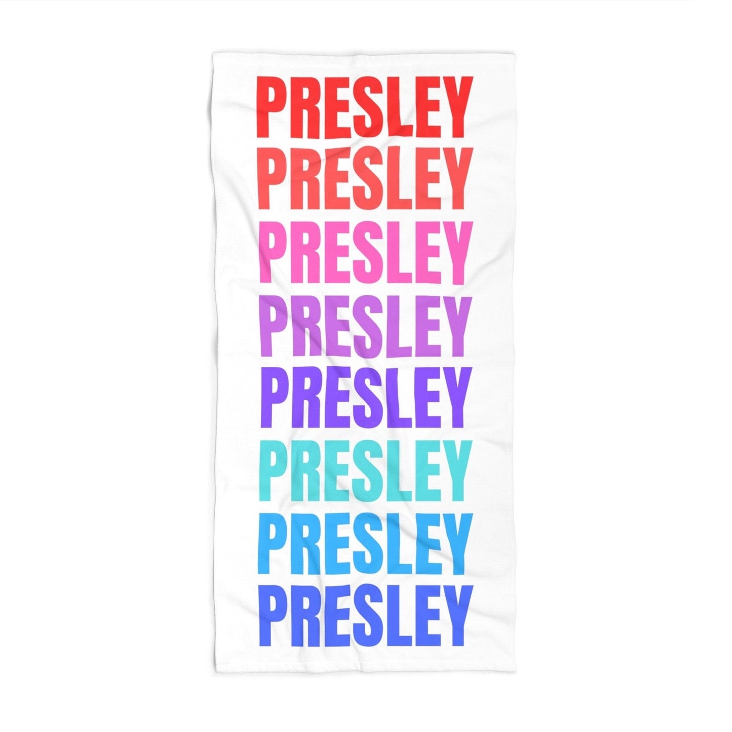 Personalized Rainbow Color Beach Towel