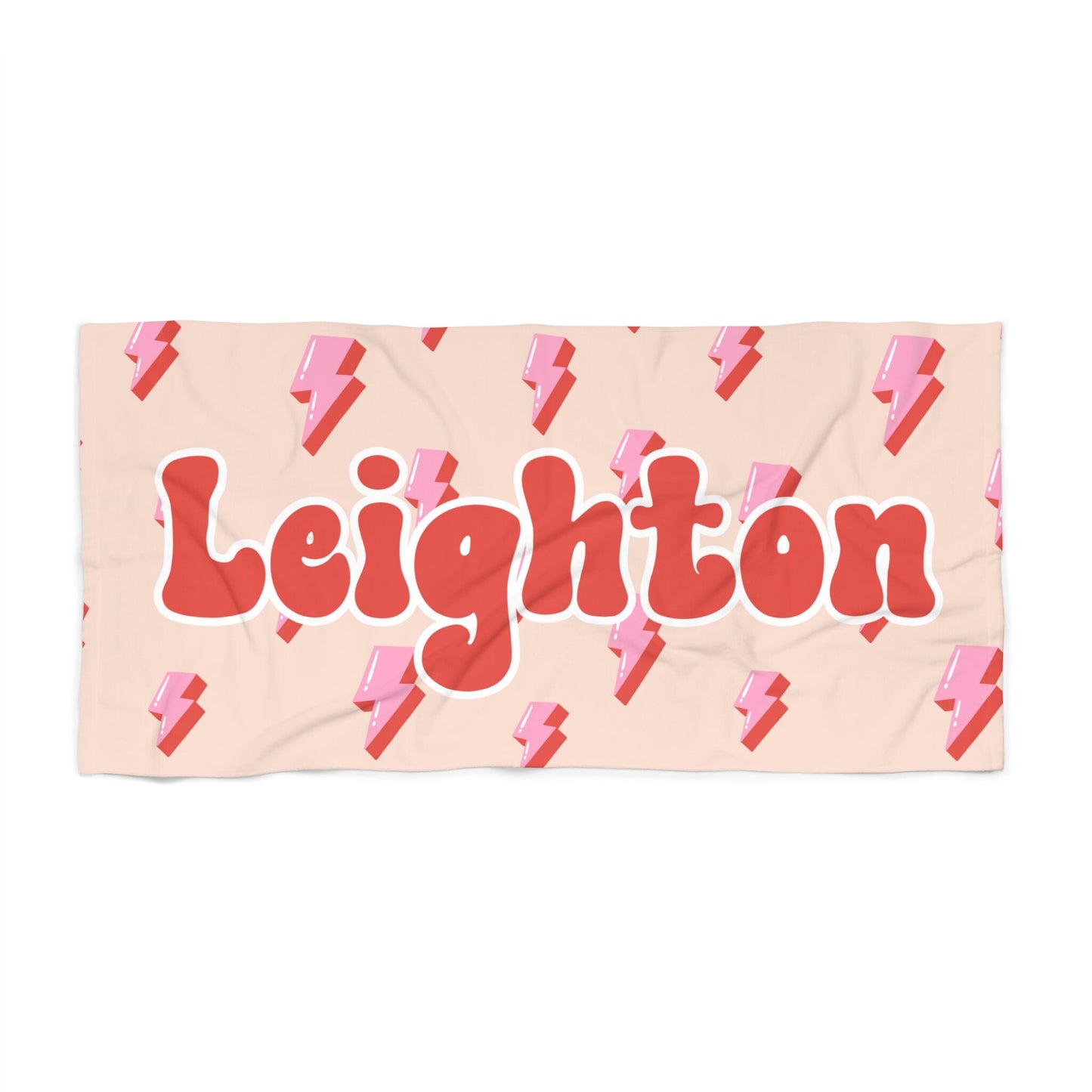 Personalized Lightning Beach Towel