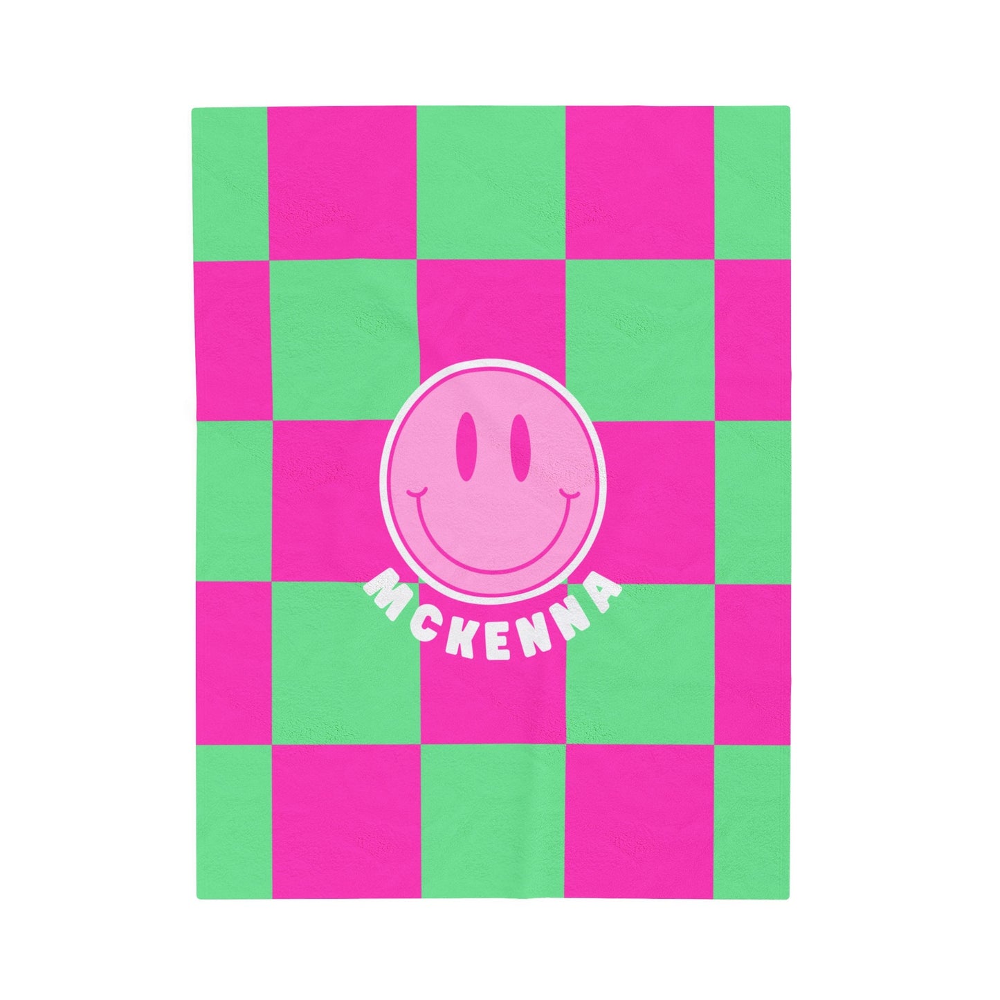 Personalized Preppy Smiley Face Blanket