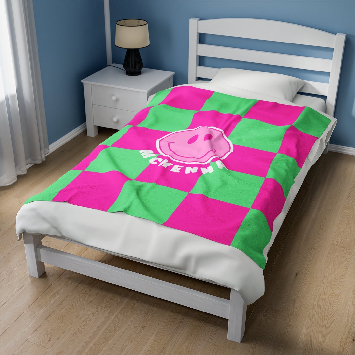 Personalized Preppy Smiley Face Blanket