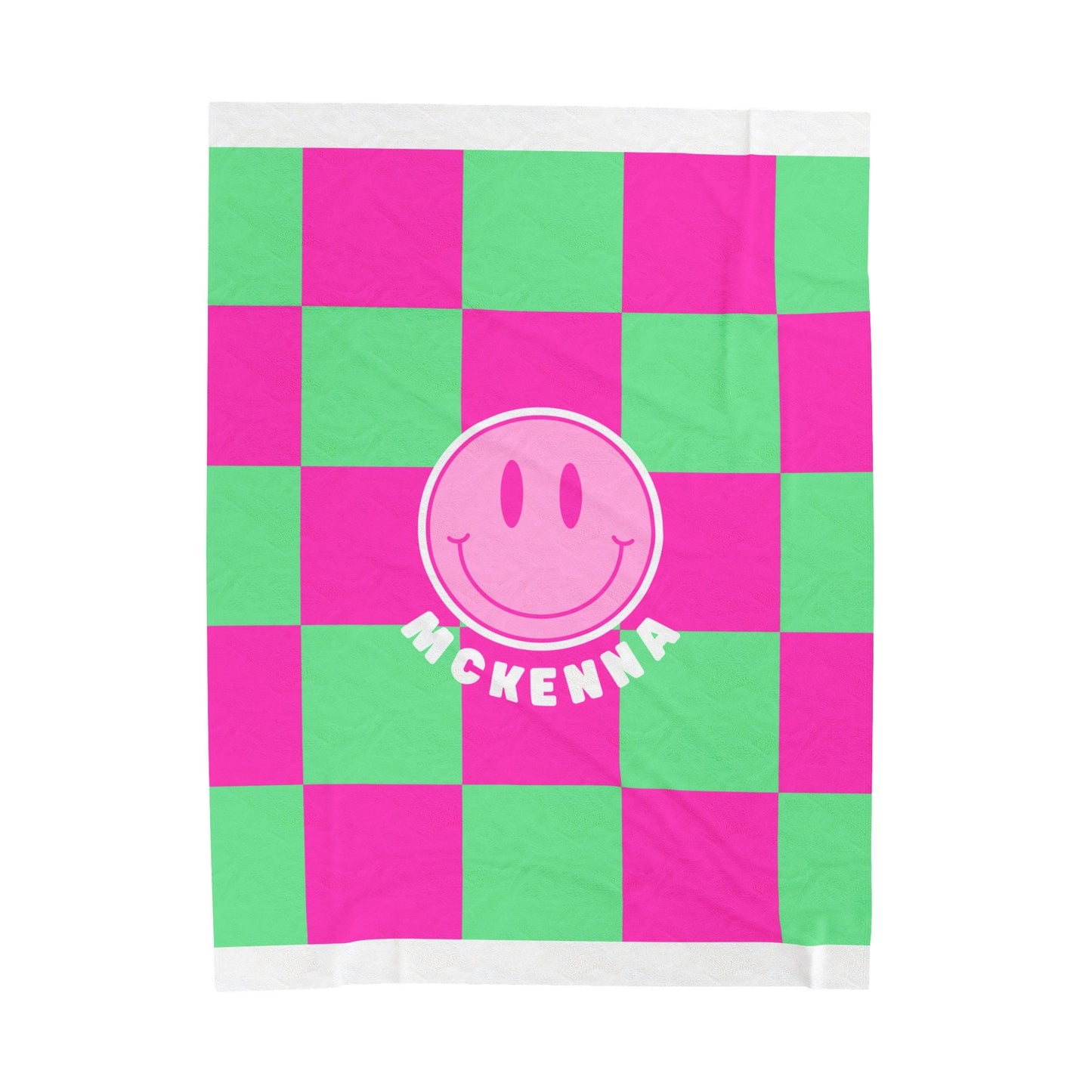 Personalized Preppy Smiley Face Blanket