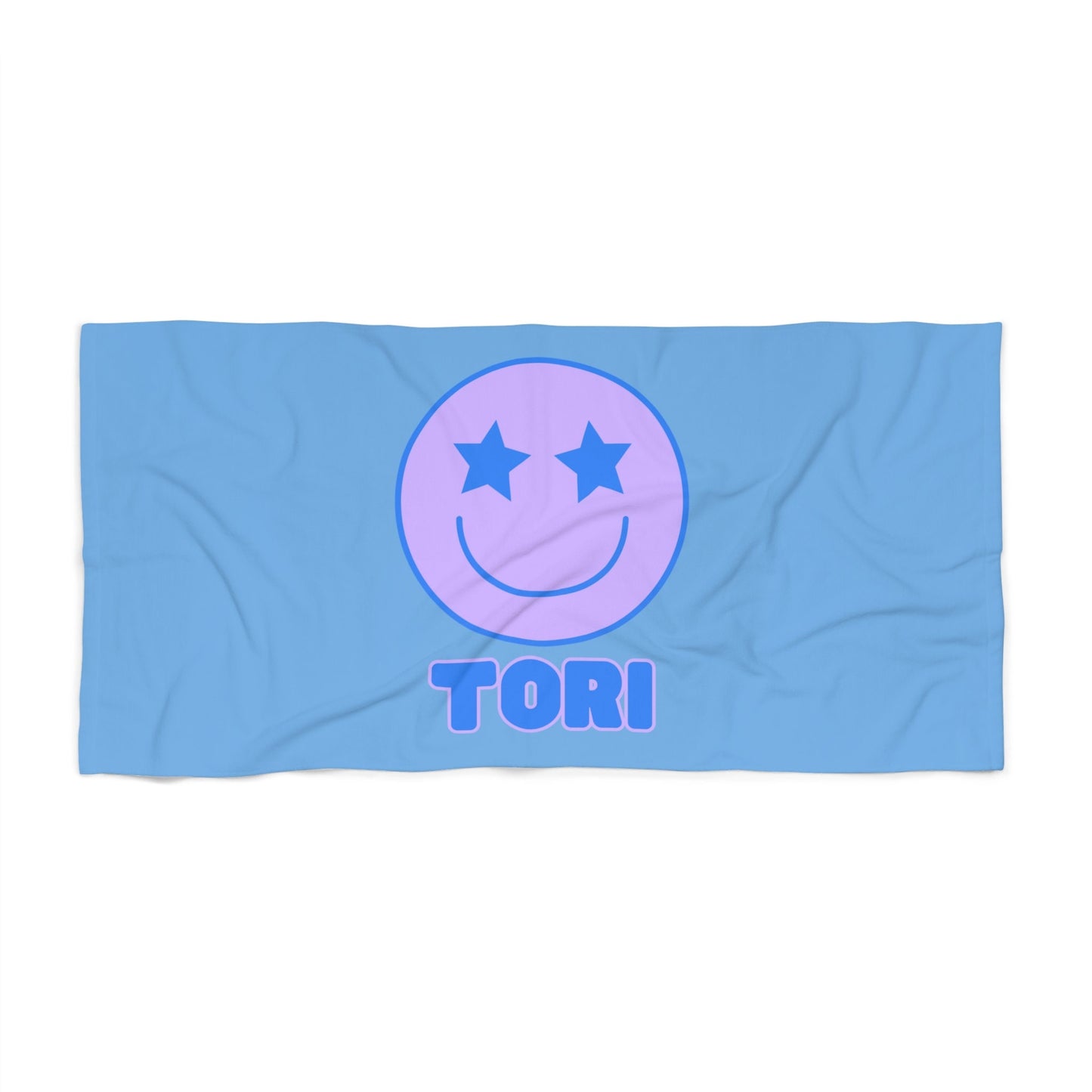 Personalized Smiley Face Beach Towel