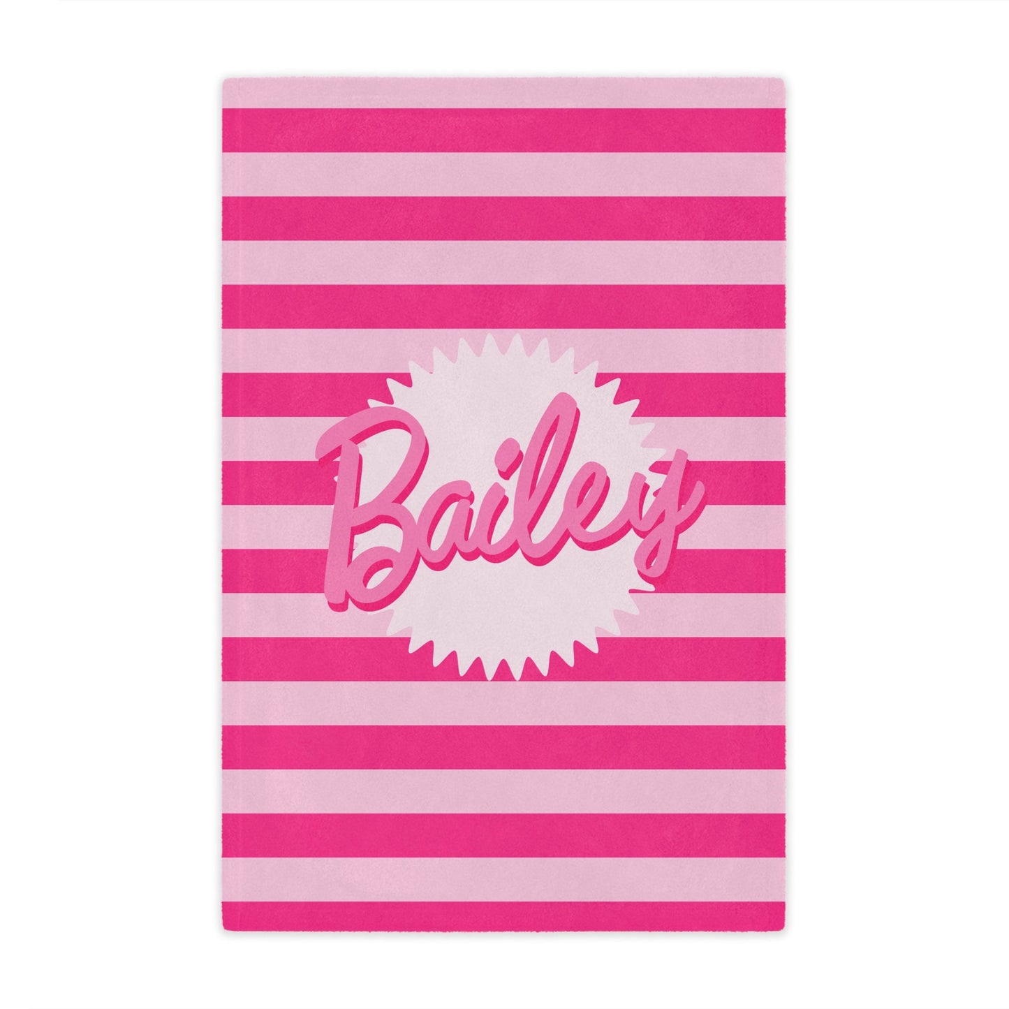 Personalized Pink Striped Name Blanket