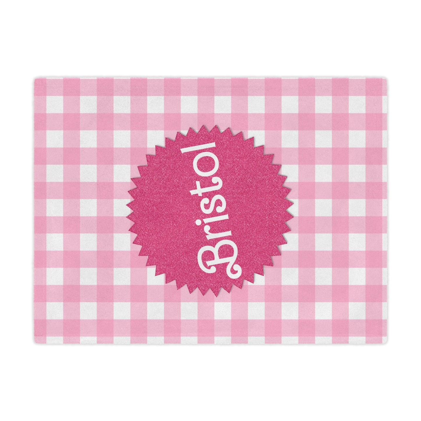 Personalized Gingham Name Blanket