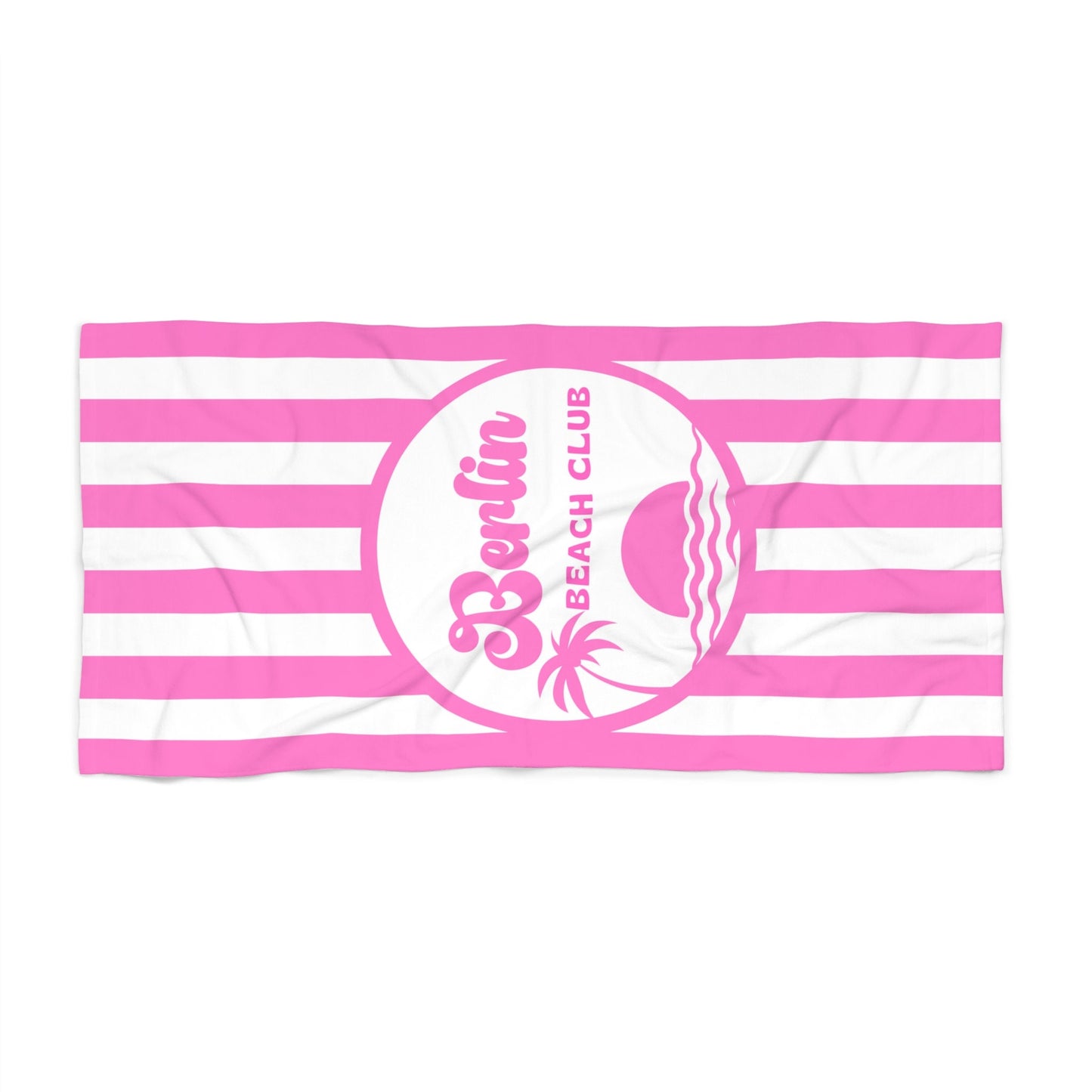 Personalized Pink Beach Towel Striped Beach Towel