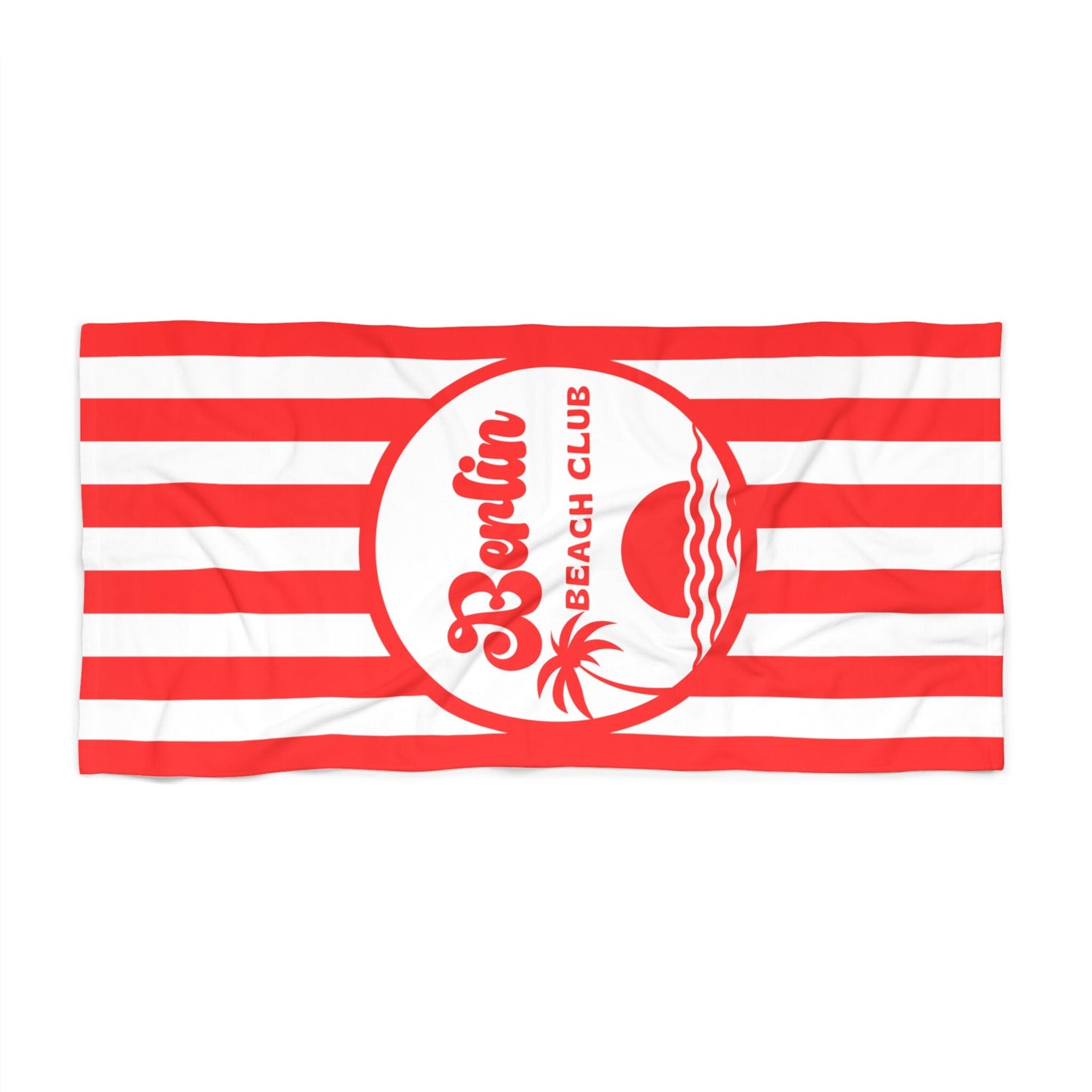 Personalized Red and White Striped beach towel