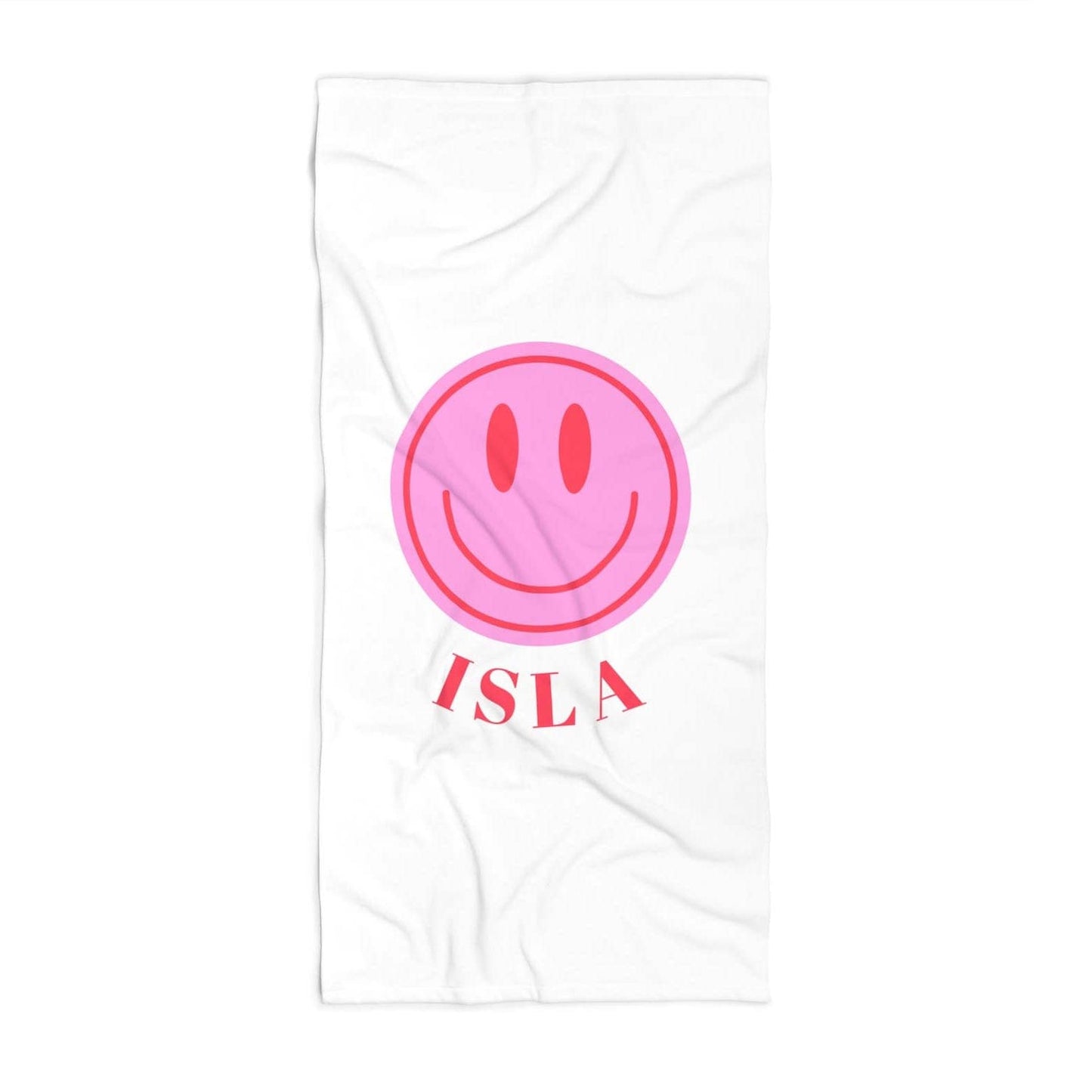 Personalized Smiley Face Preppy Beach Towel