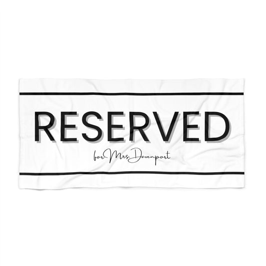 Personalized "Reserved" Beach Towel