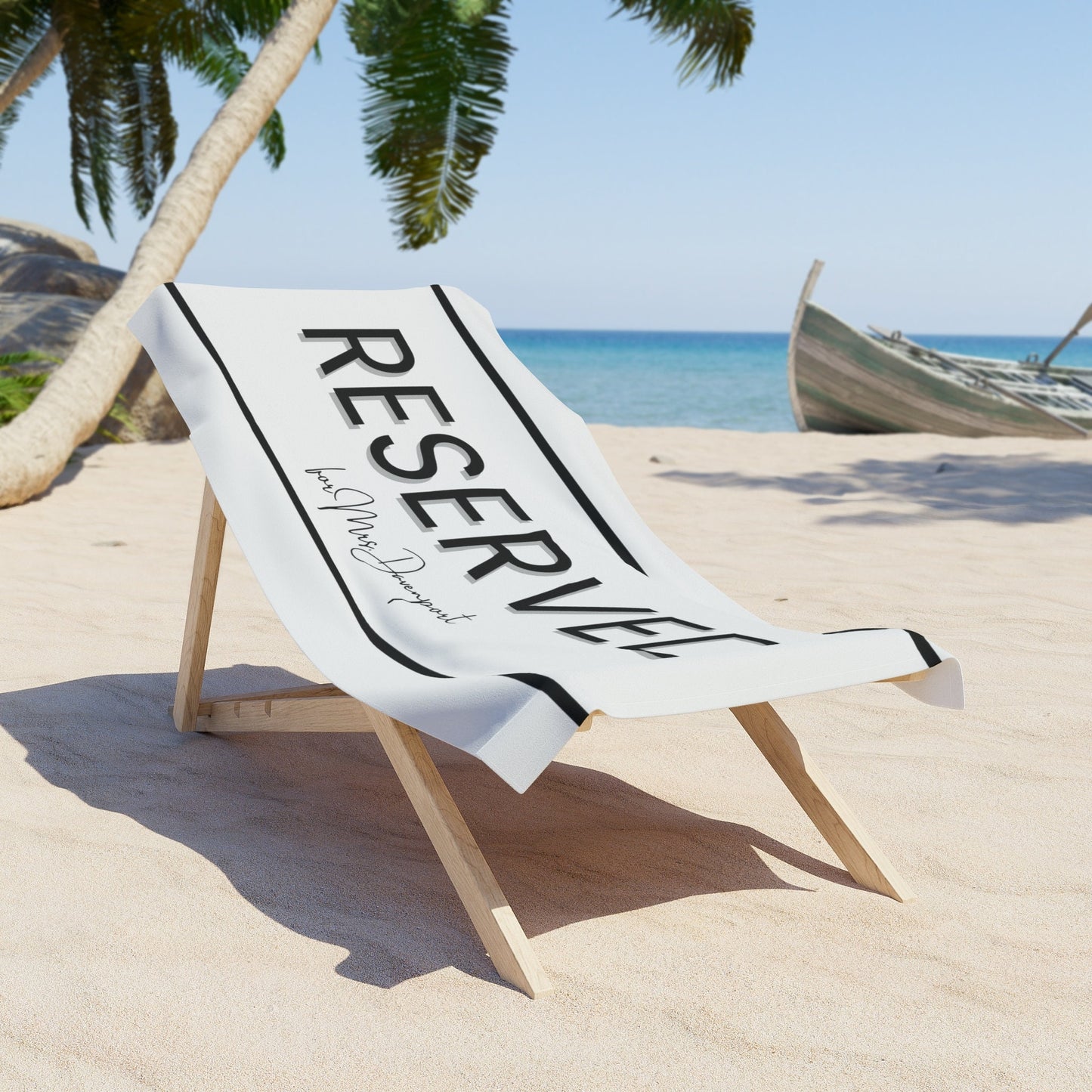 Personalized "Reserved" Beach Towel