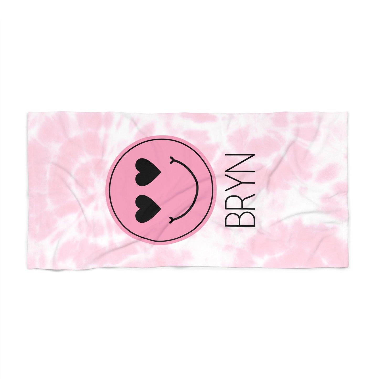 Personalized Pink tie Dye Beach Towel