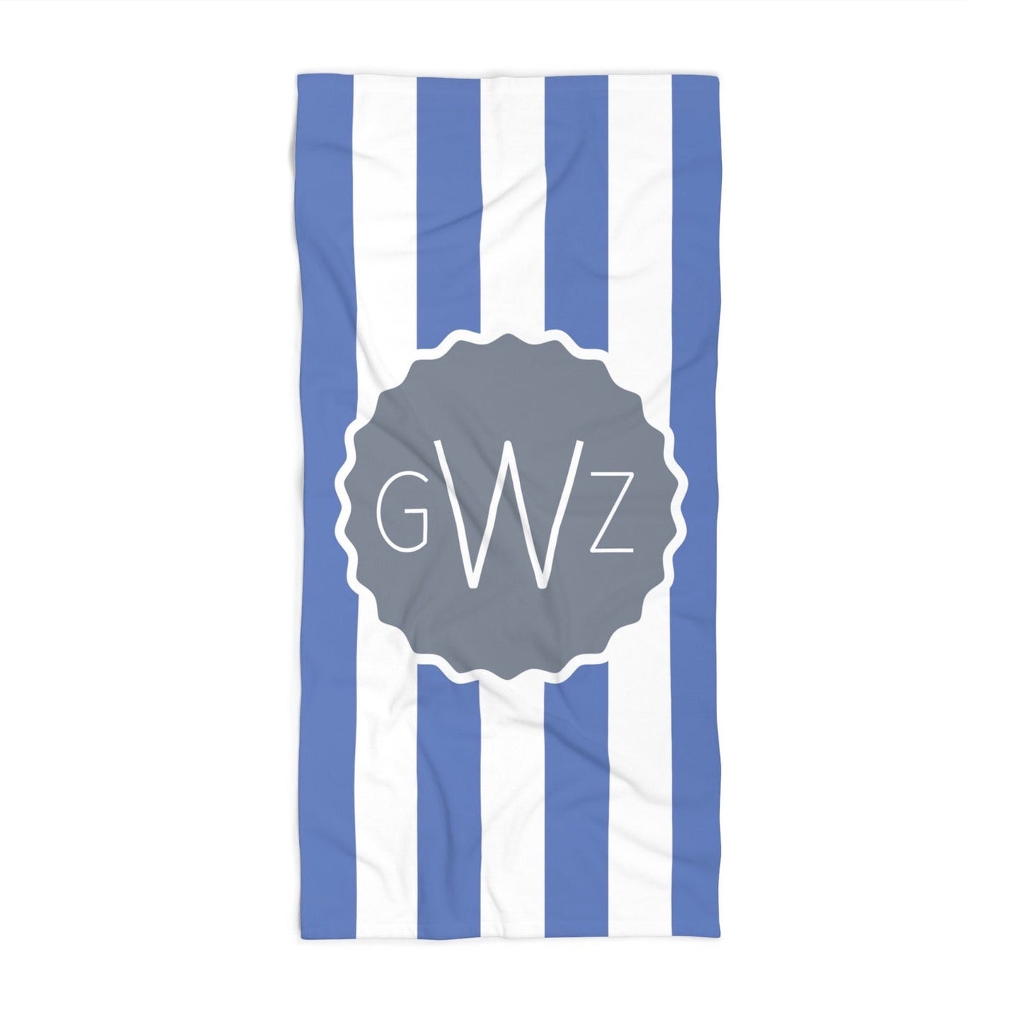 Personalized Stripe Letter Beach Towel