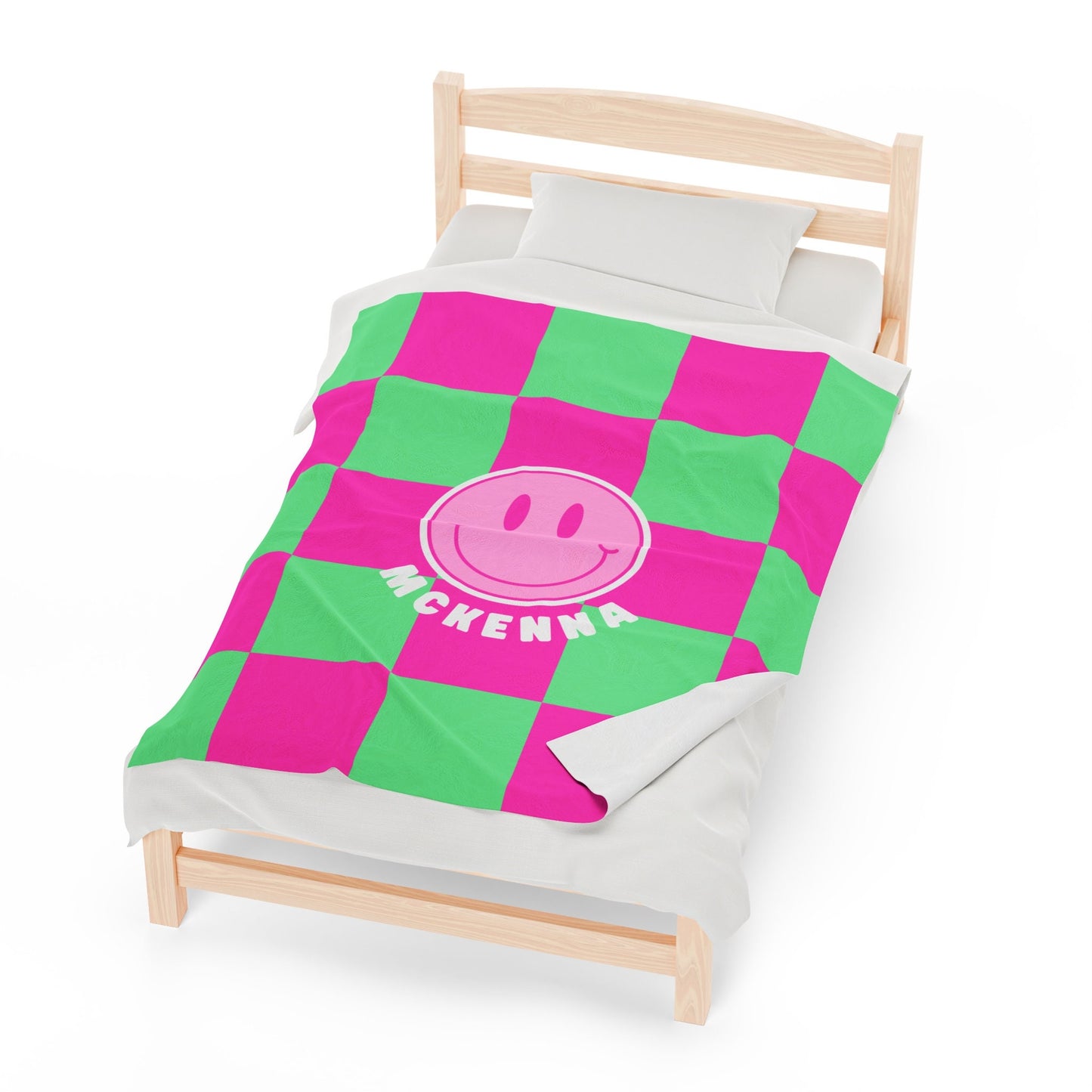 Personalized Preppy Smiley Face Blanket