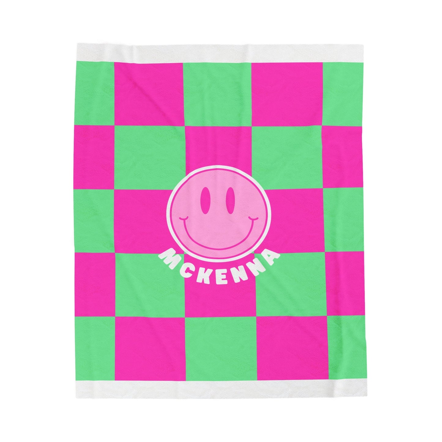 Personalized Preppy Smiley Face Blanket