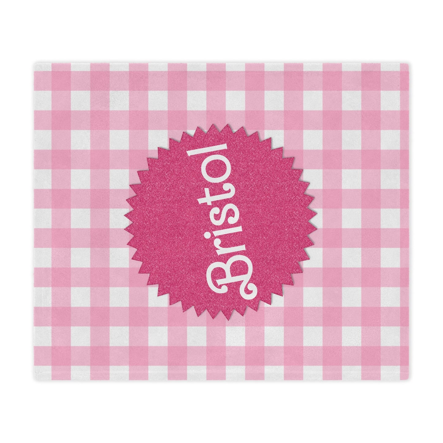 Personalized Gingham Name Blanket