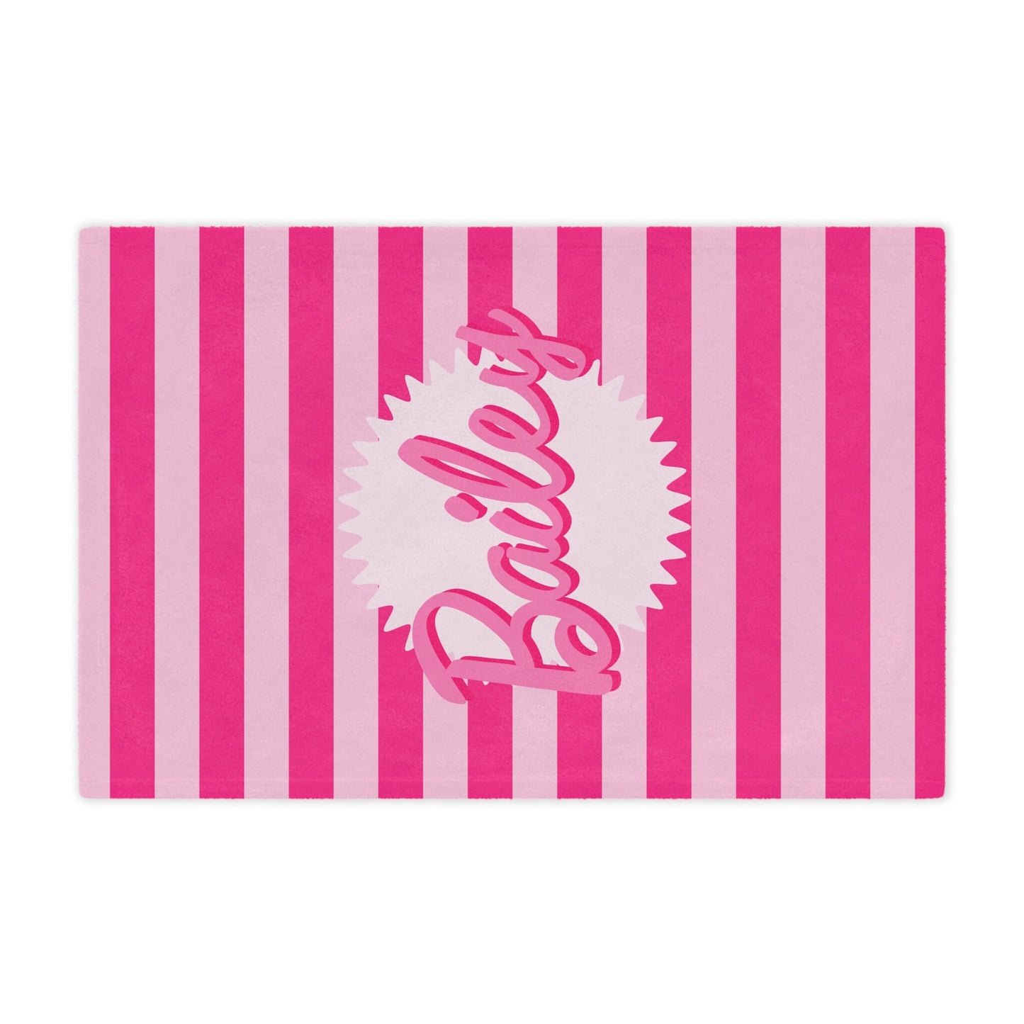 Personalized Pink Striped Name Blanket