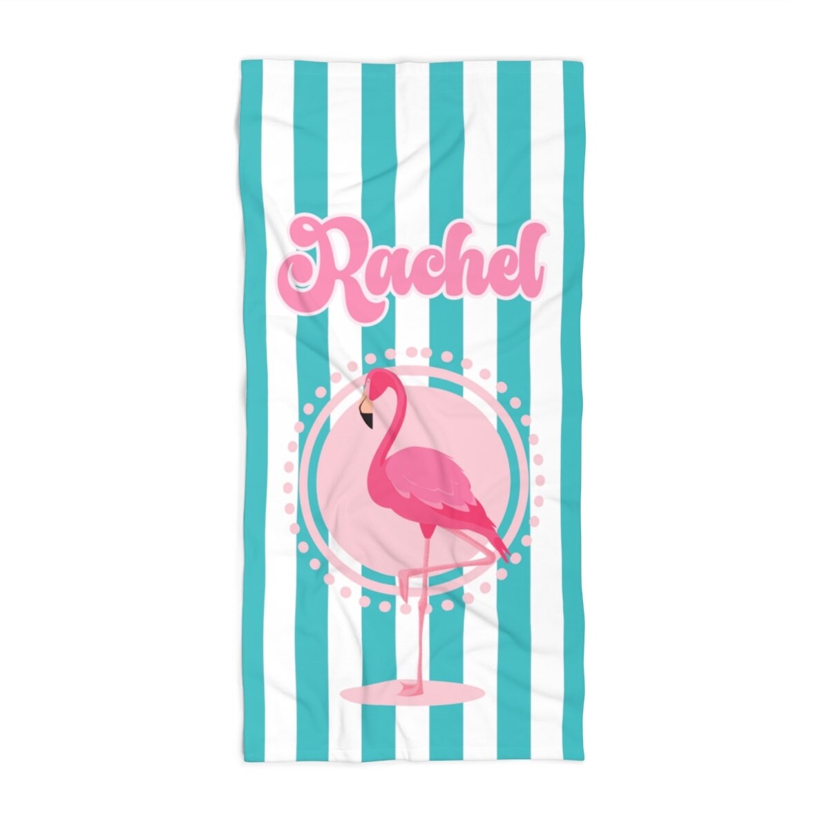 Personalized Flamingo Beach Towel