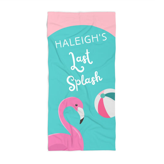 Personalized "Last Splash" Bachelorette Beach Towel