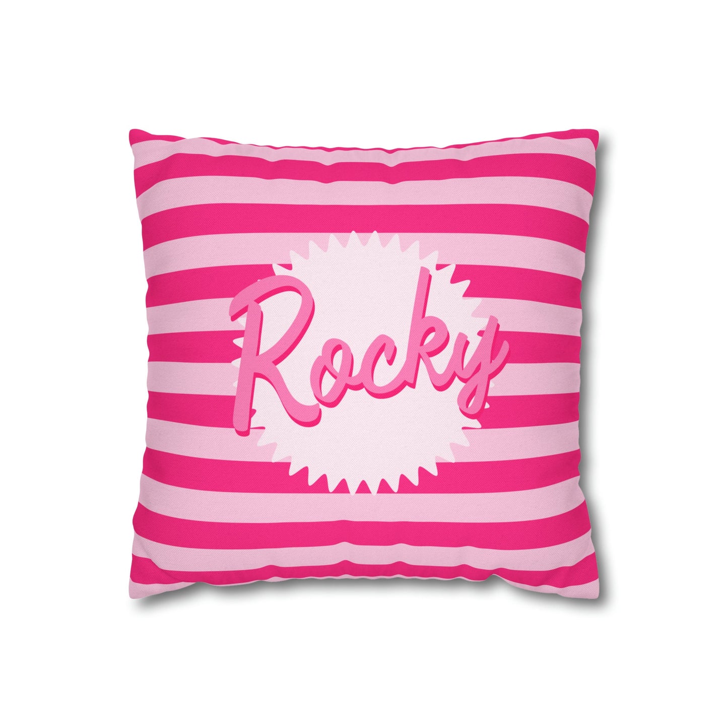 Personalized Pink Throw Pillow Cover