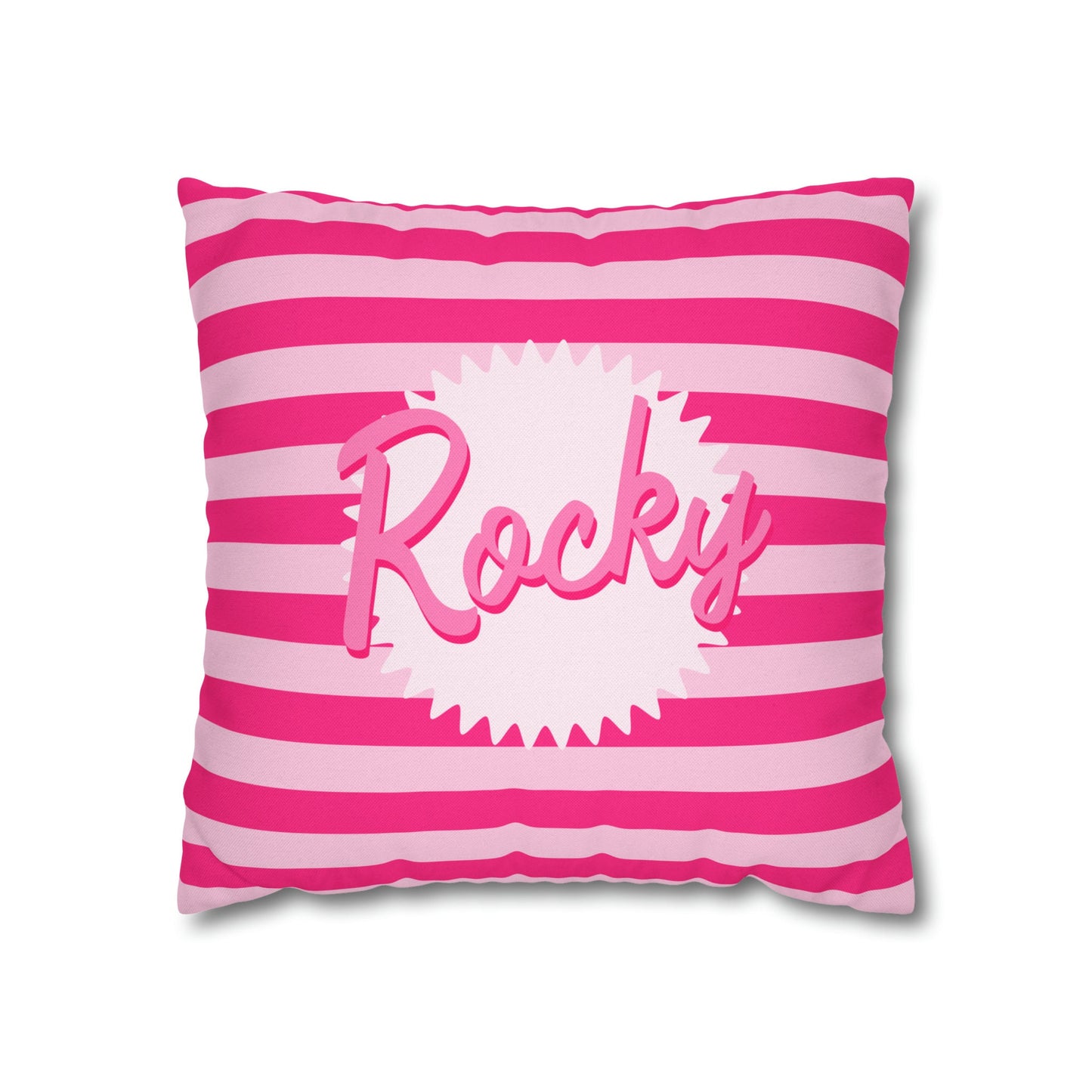 Personalized Pink Throw Pillow Cover