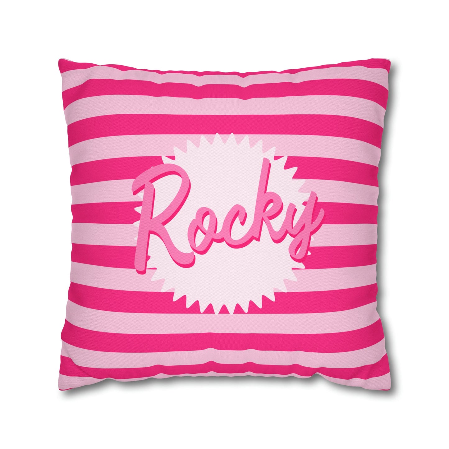 Personalized Pink Throw Pillow Cover