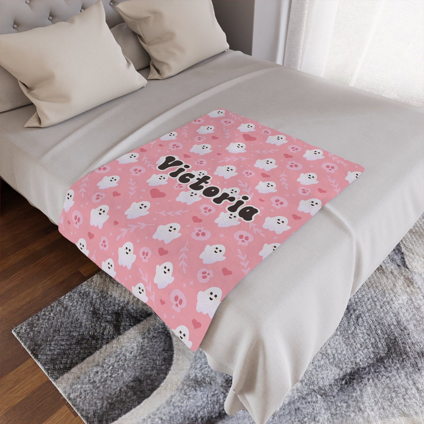 Personalized Girly Halloween Blanket