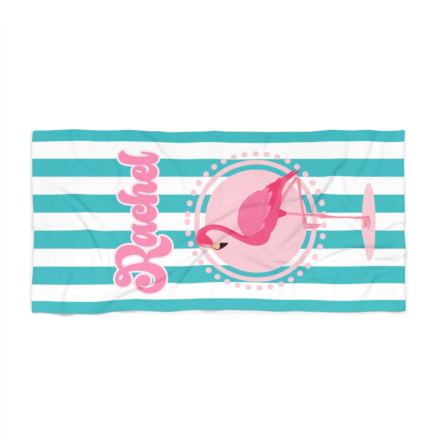 Personalized Flamingo Beach Towel