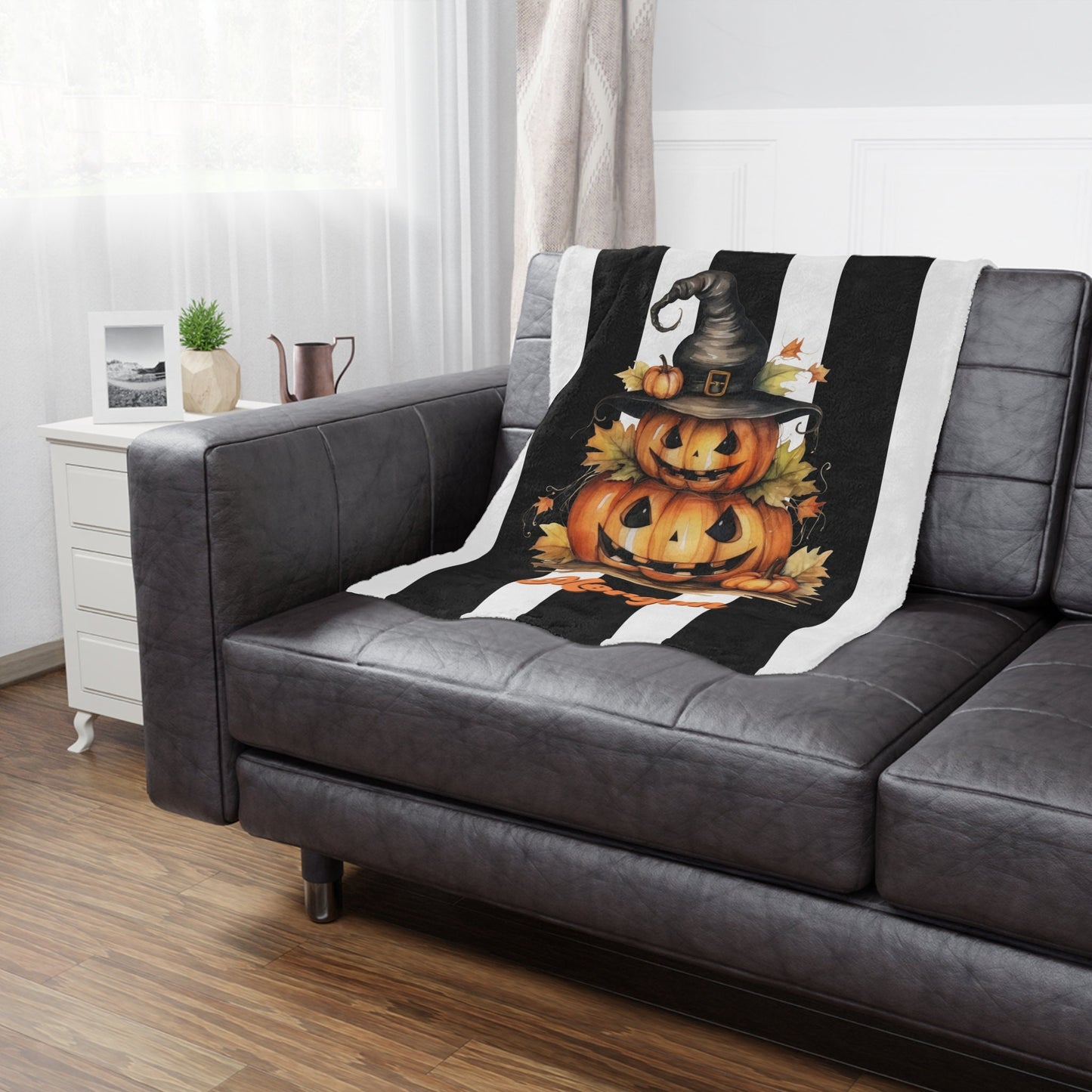 Personalized Halloween Pumpkin Blanket