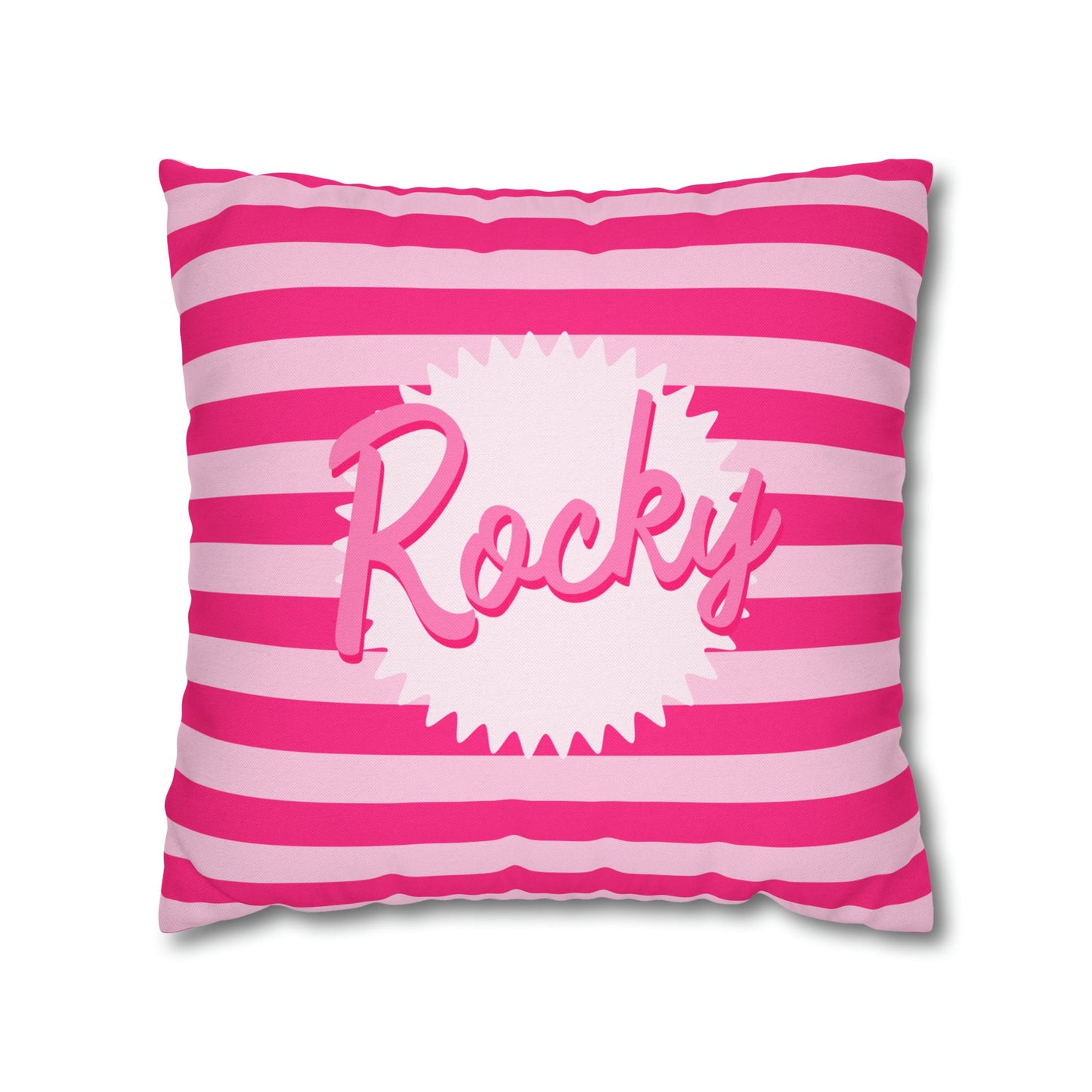 Personalized Pink Throw Pillow Cover