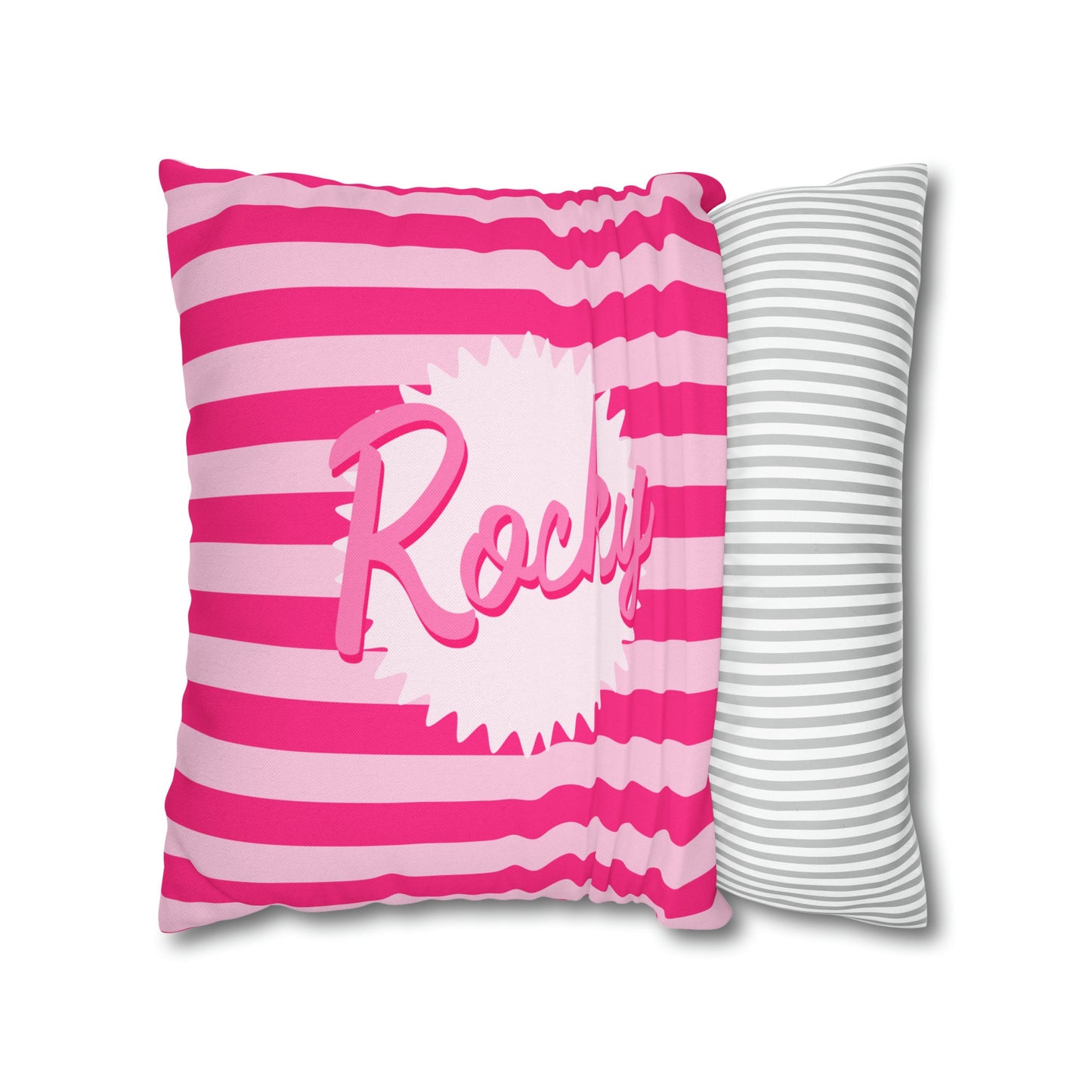 Personalized Pink Throw Pillow Cover