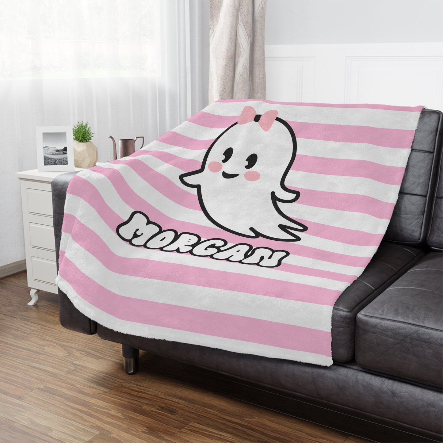 Personalized Girly Ghost Halloween Blanket