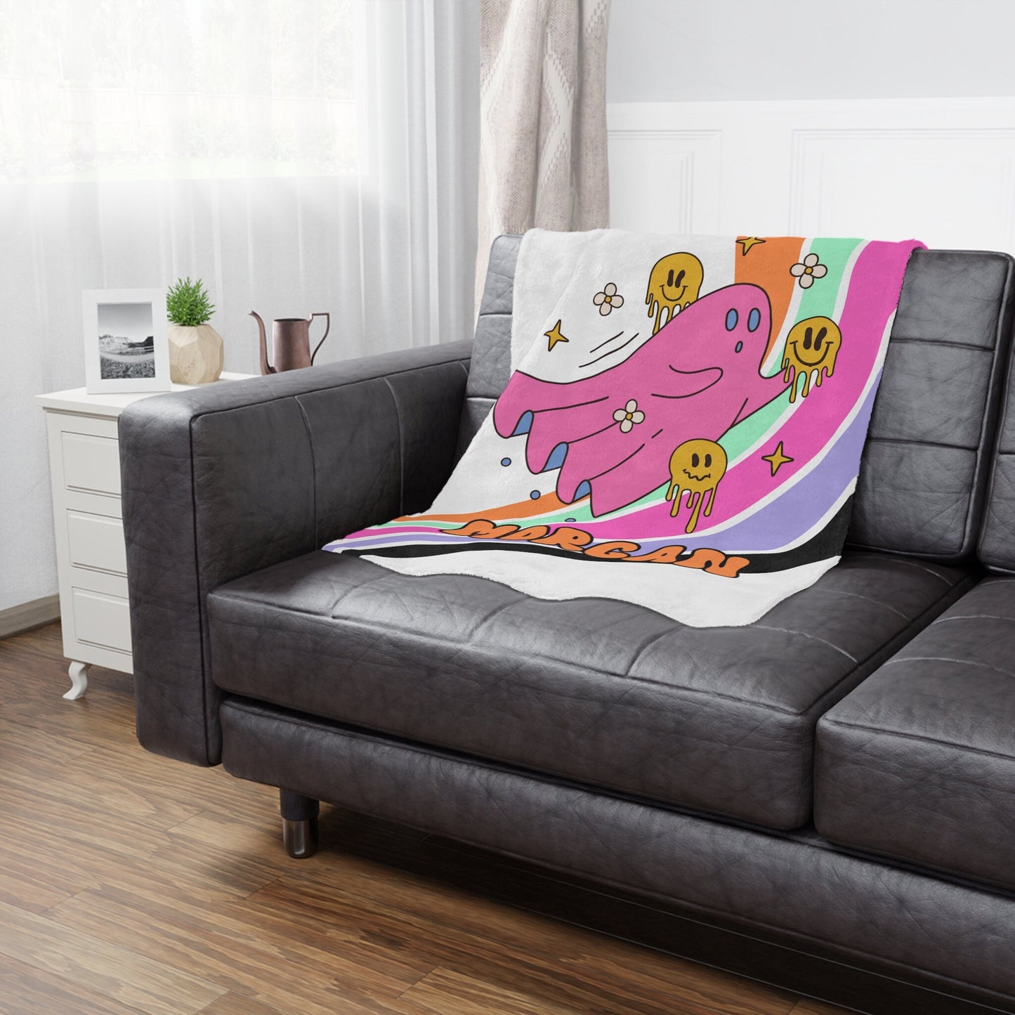 Personalized Halloween Retro Ghost Blanket