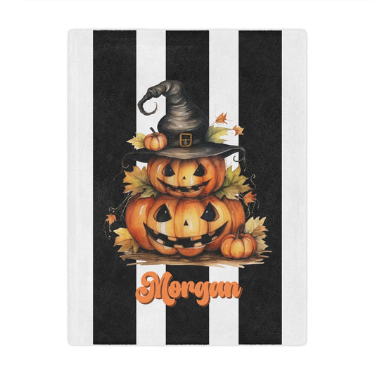 Personalized Halloween Pumpkin Blanket