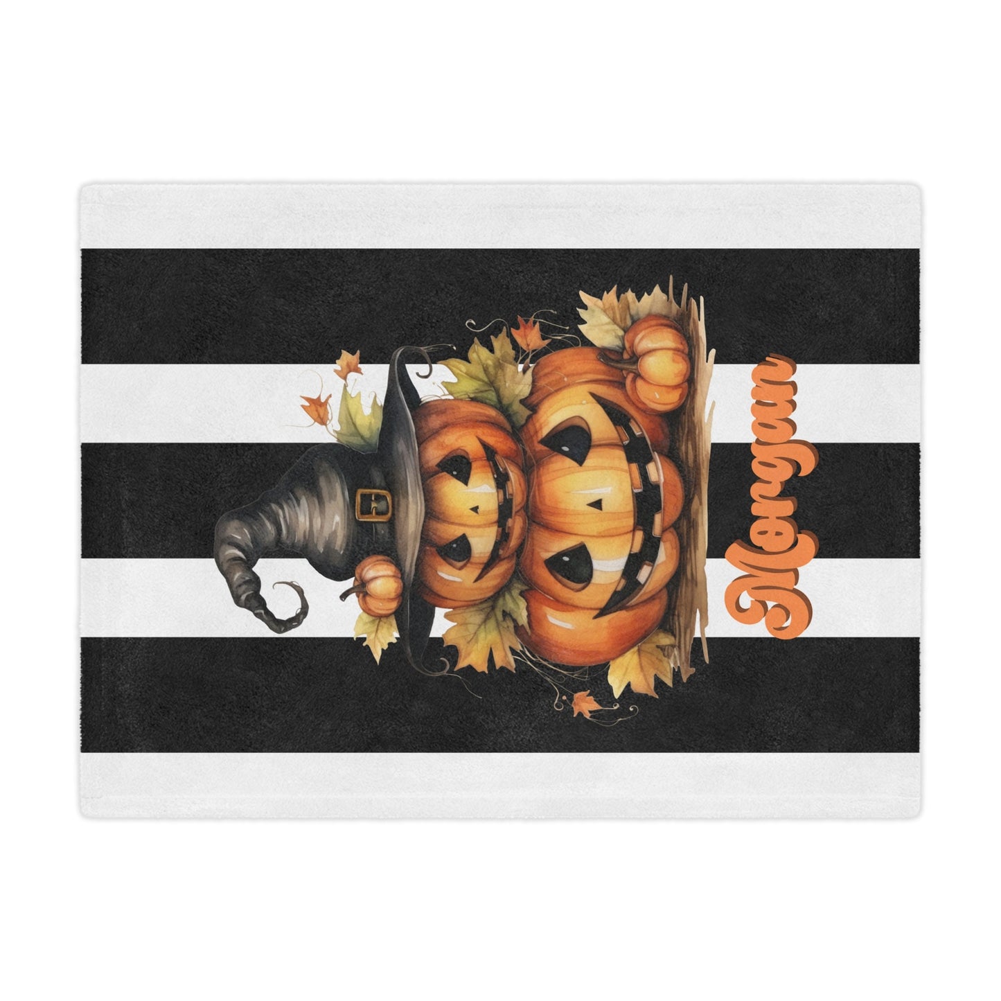 Personalized Halloween Pumpkin Blanket