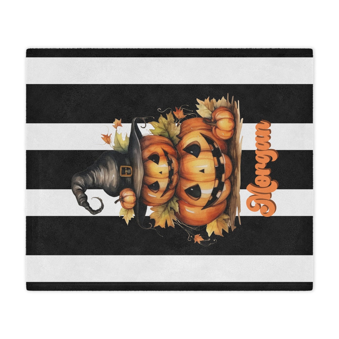 Personalized Halloween Pumpkin Blanket