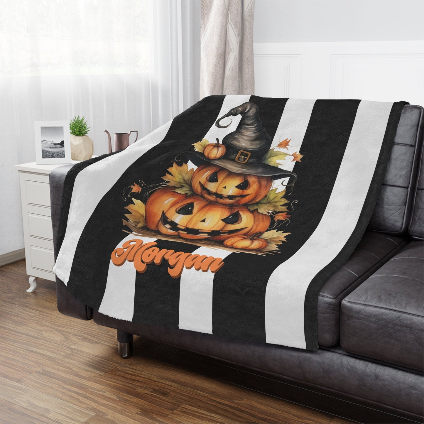 Personalized Halloween Pumpkin Blanket