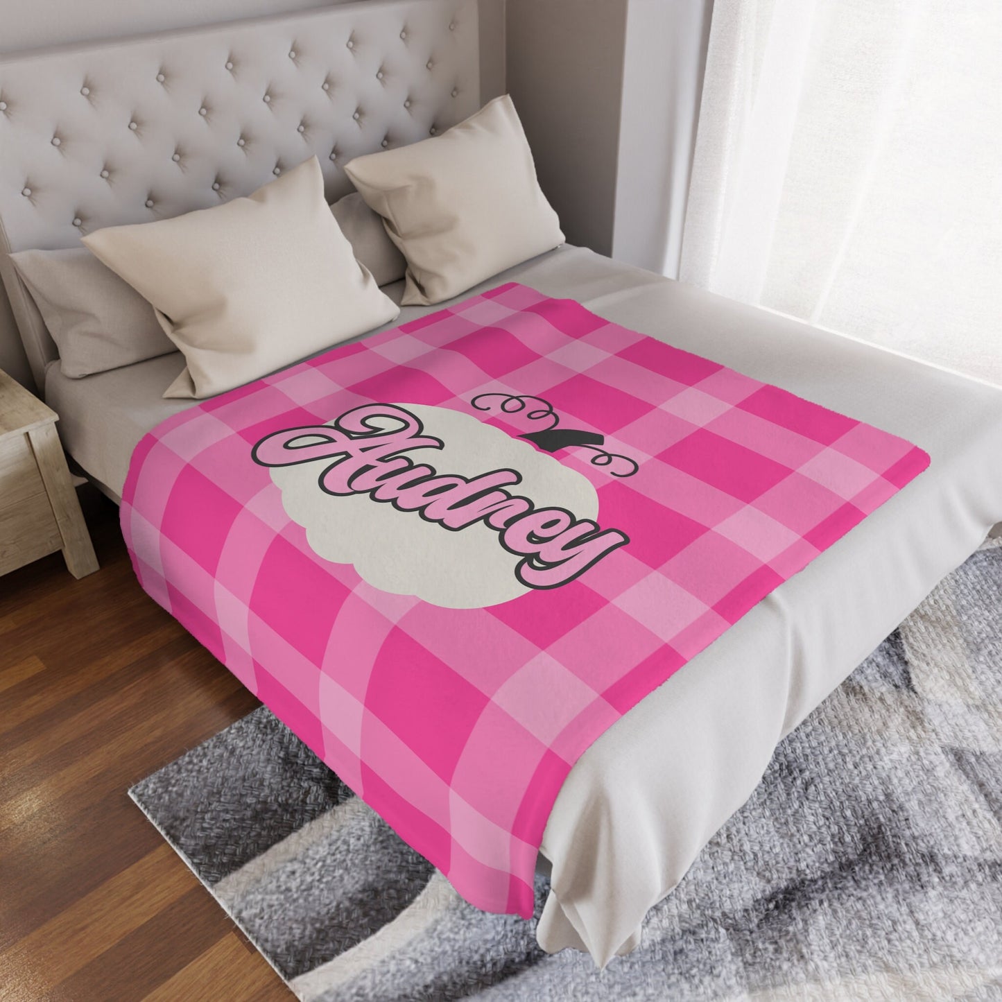 Personalized Pink Fall Halloween Blanket