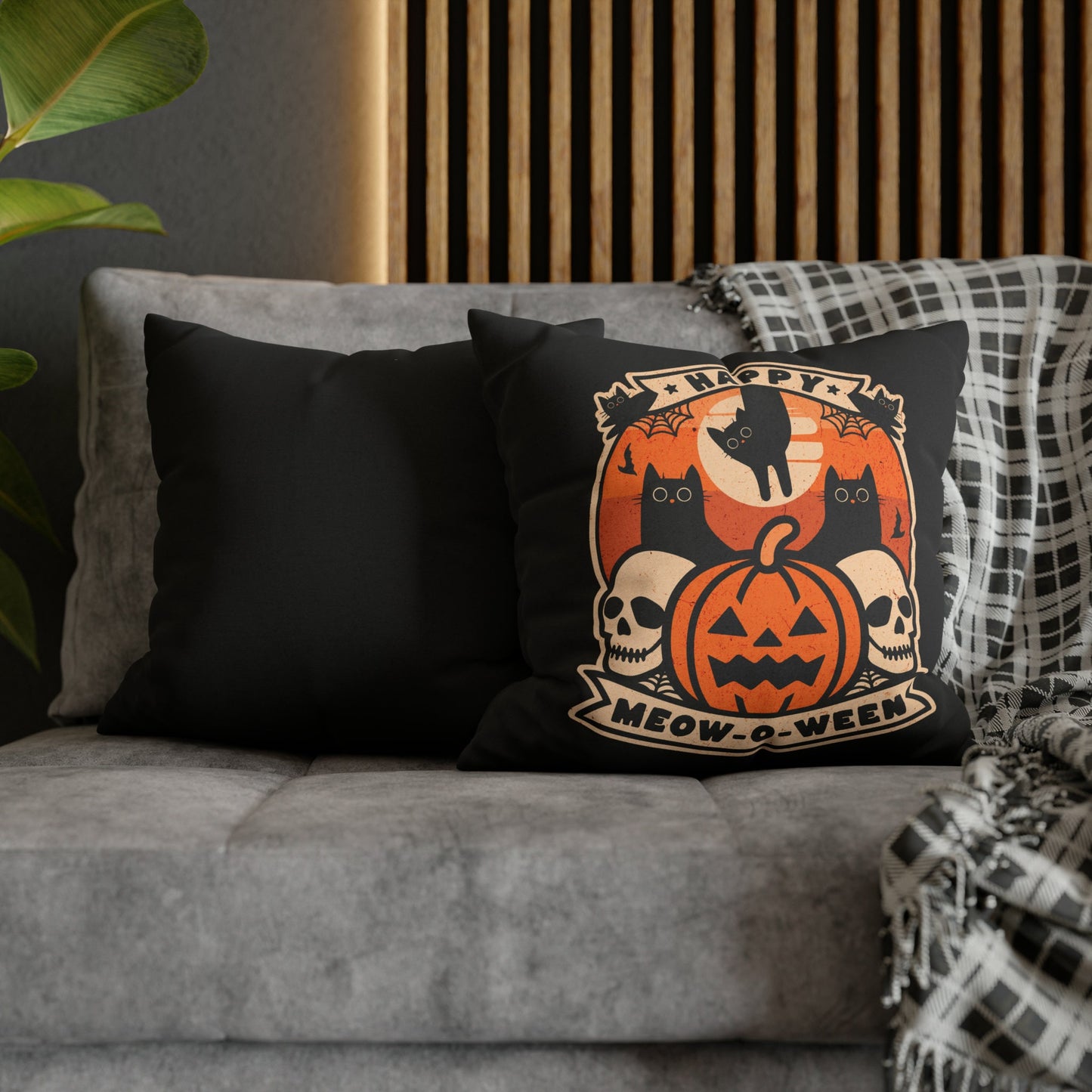 Halloween Cat Pillow Cover