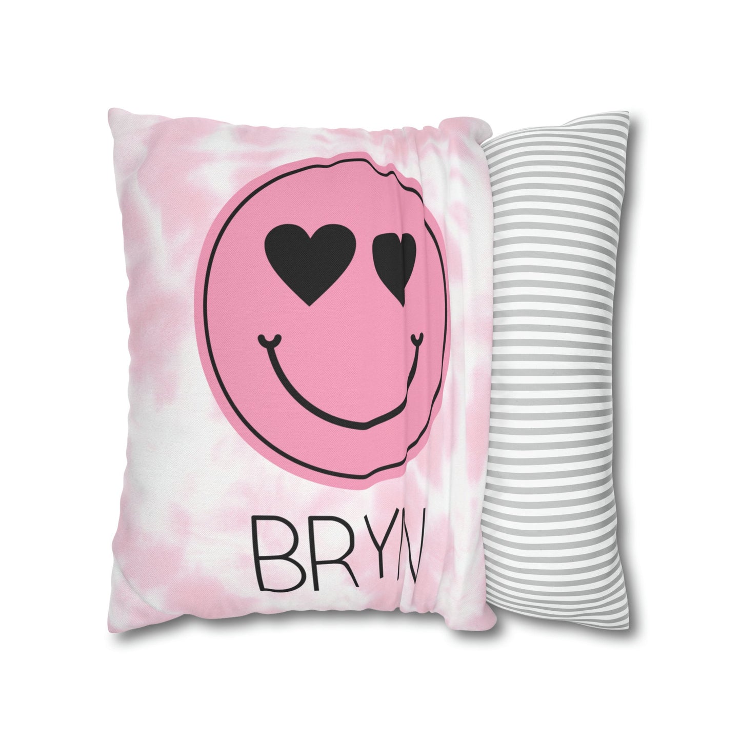 Personalized Smiley Face Tie Dye Pillow Cover