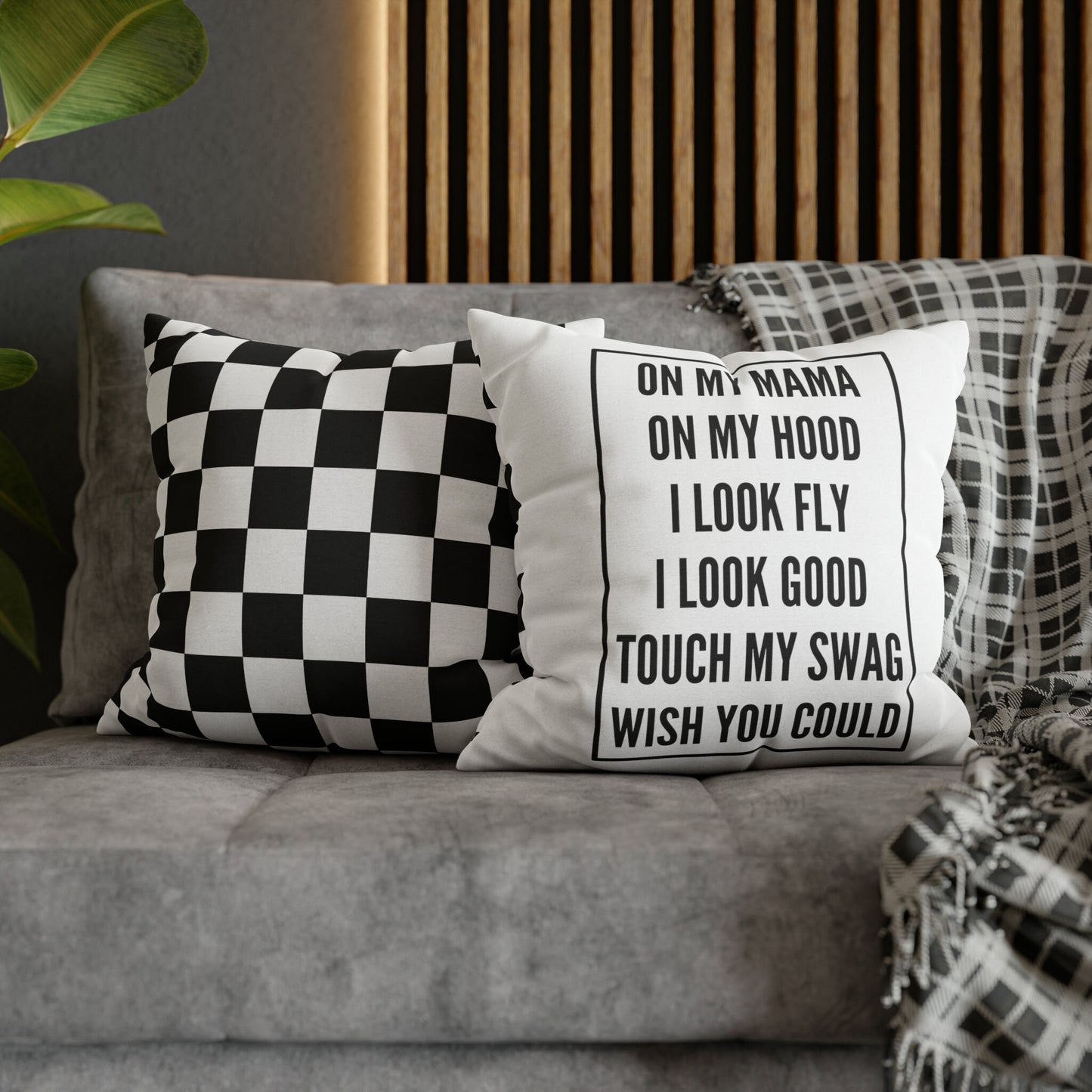 Funny Hip Hop Throw Pillow Cover