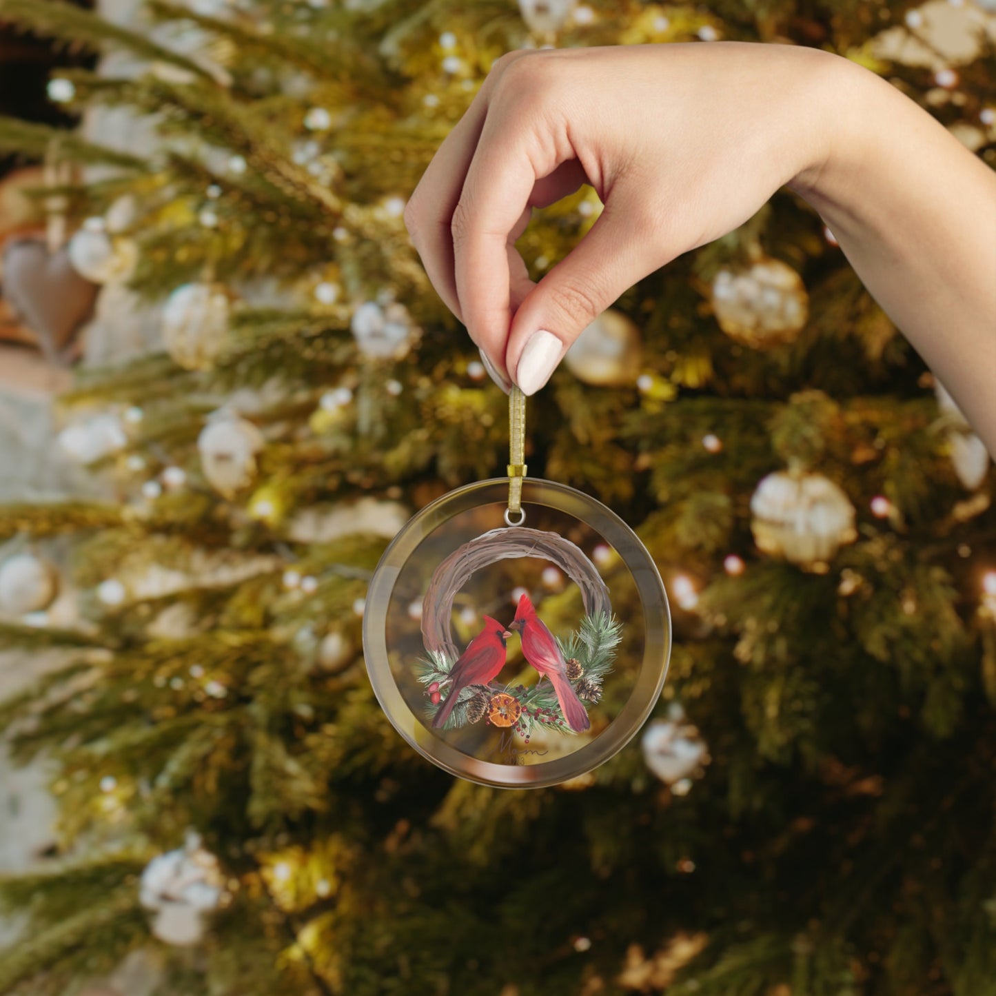 Personalized Cardinal Christmas Ornament