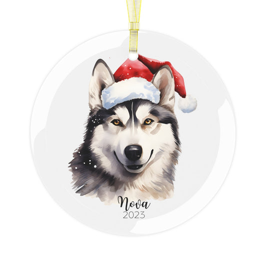 Personalized Husky Christmas Ornament