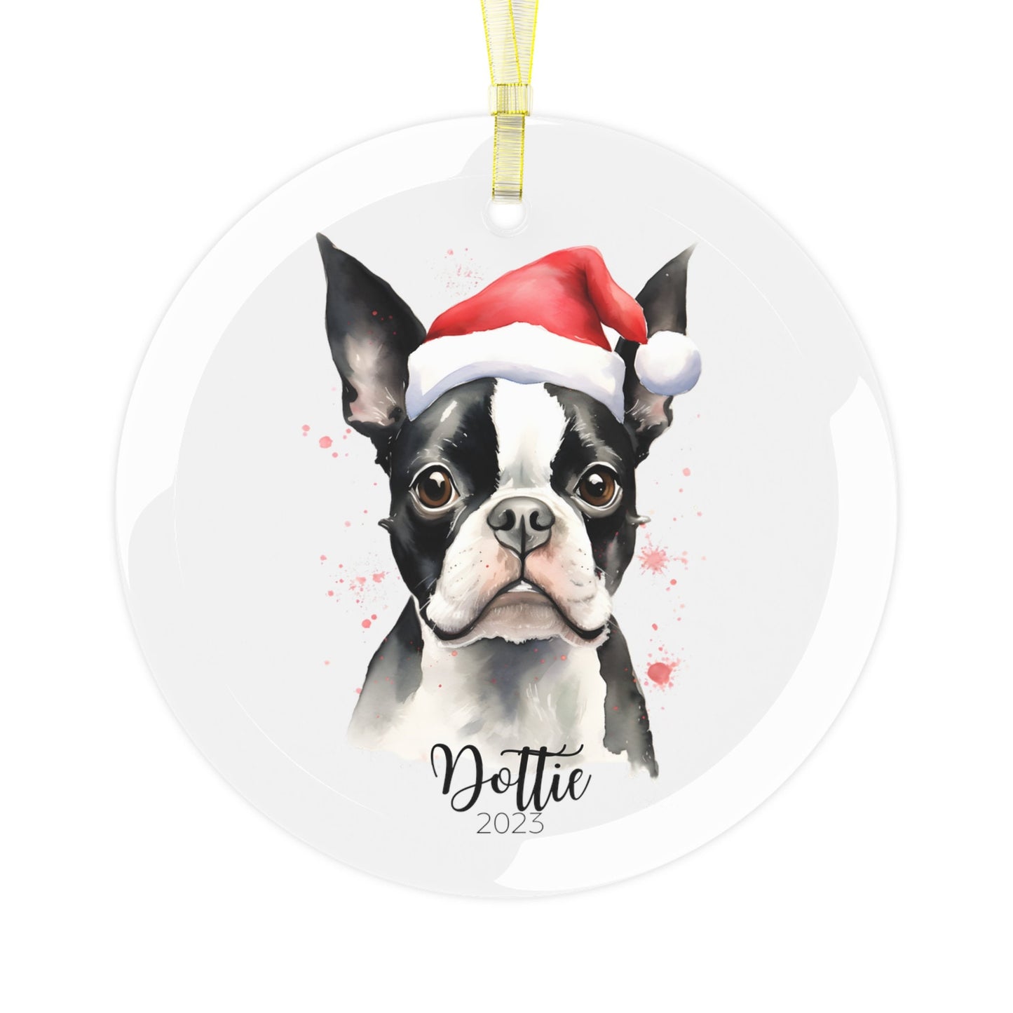 Personalized Boston Terrier Chrismtas Ornament