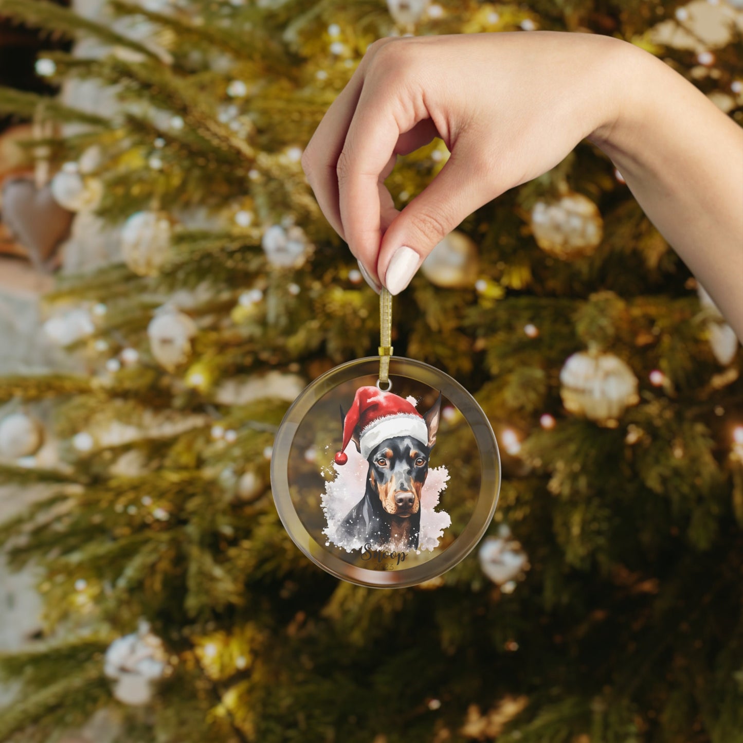 Personalized Doberman Christmas Ornament