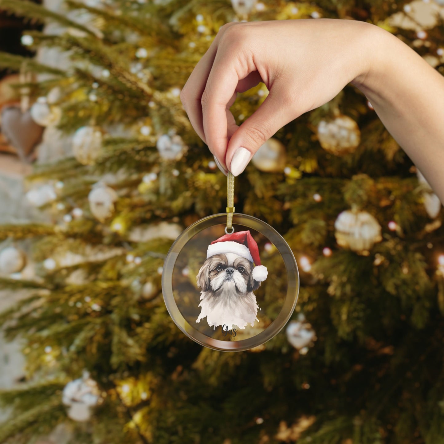 Personalized Shih Tzu Christmas Ornament