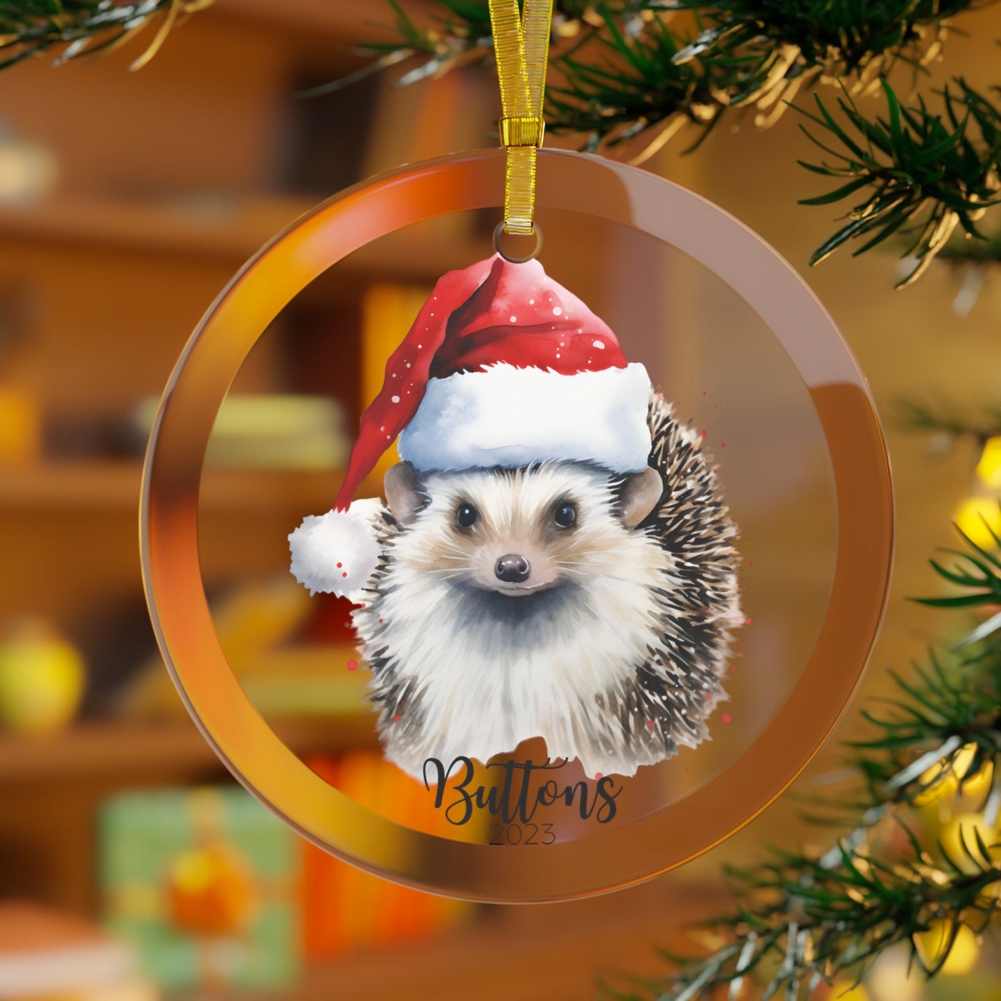 Personalized Hedgehog Christmas Ornament