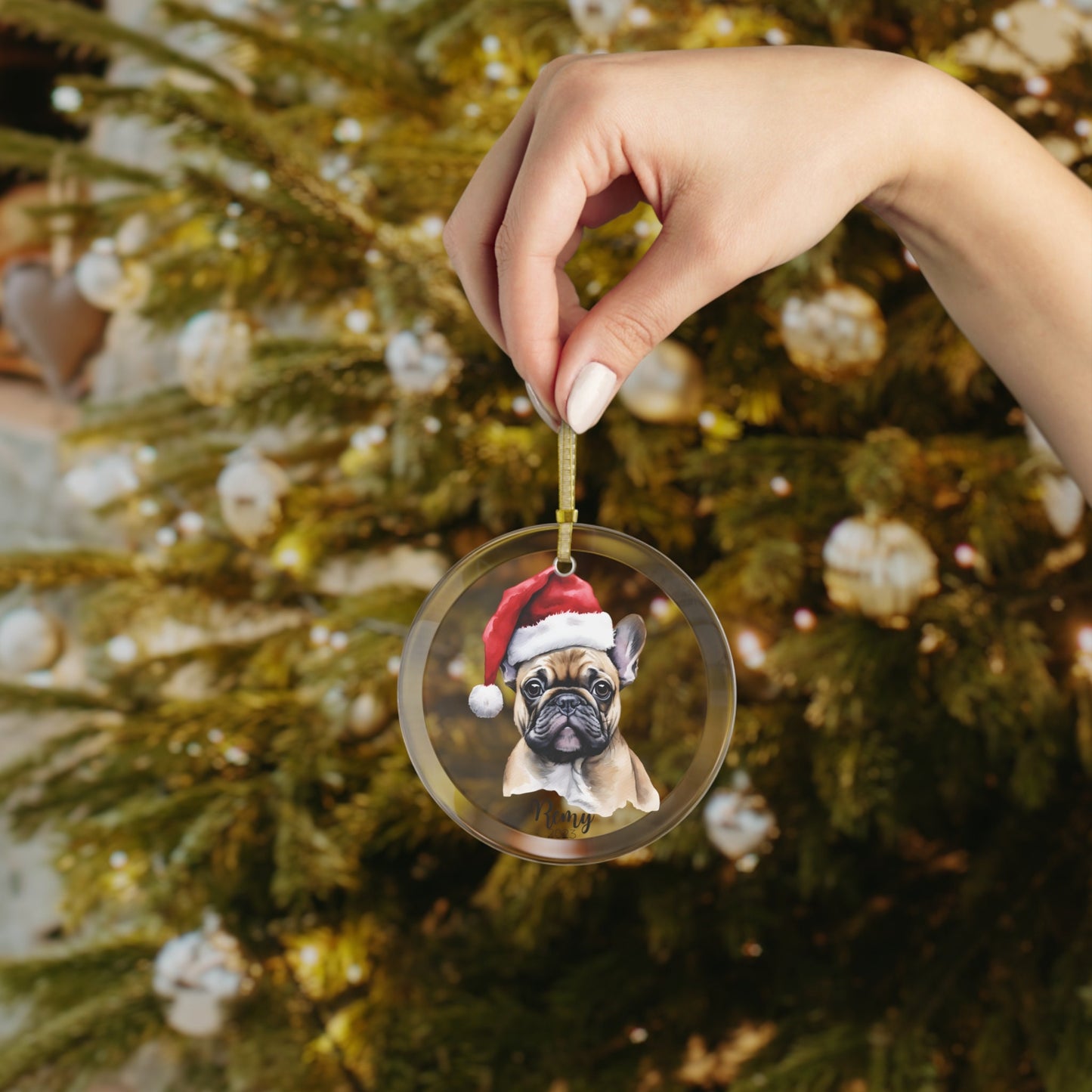 Personalized French Bulldog Christmas Ornament