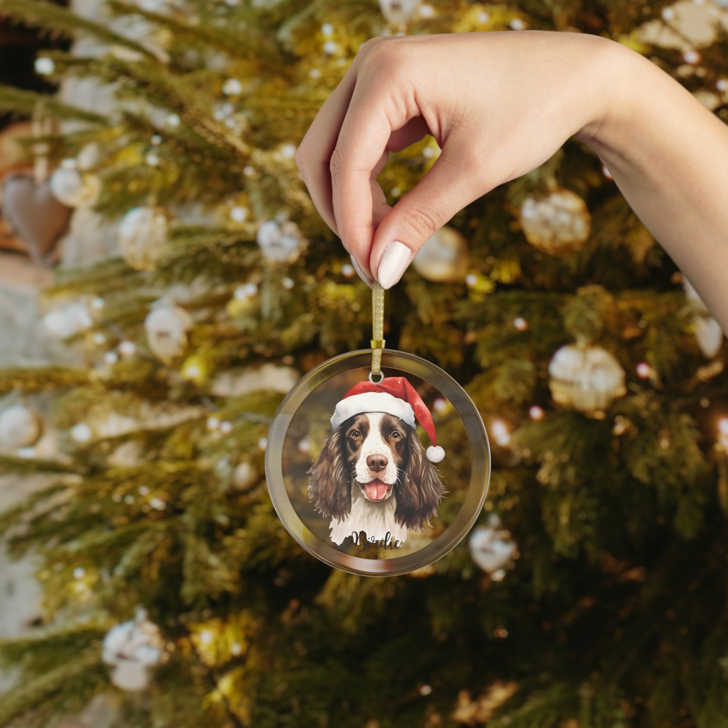 Personalized English Springer Spaniel Christmas Ornament