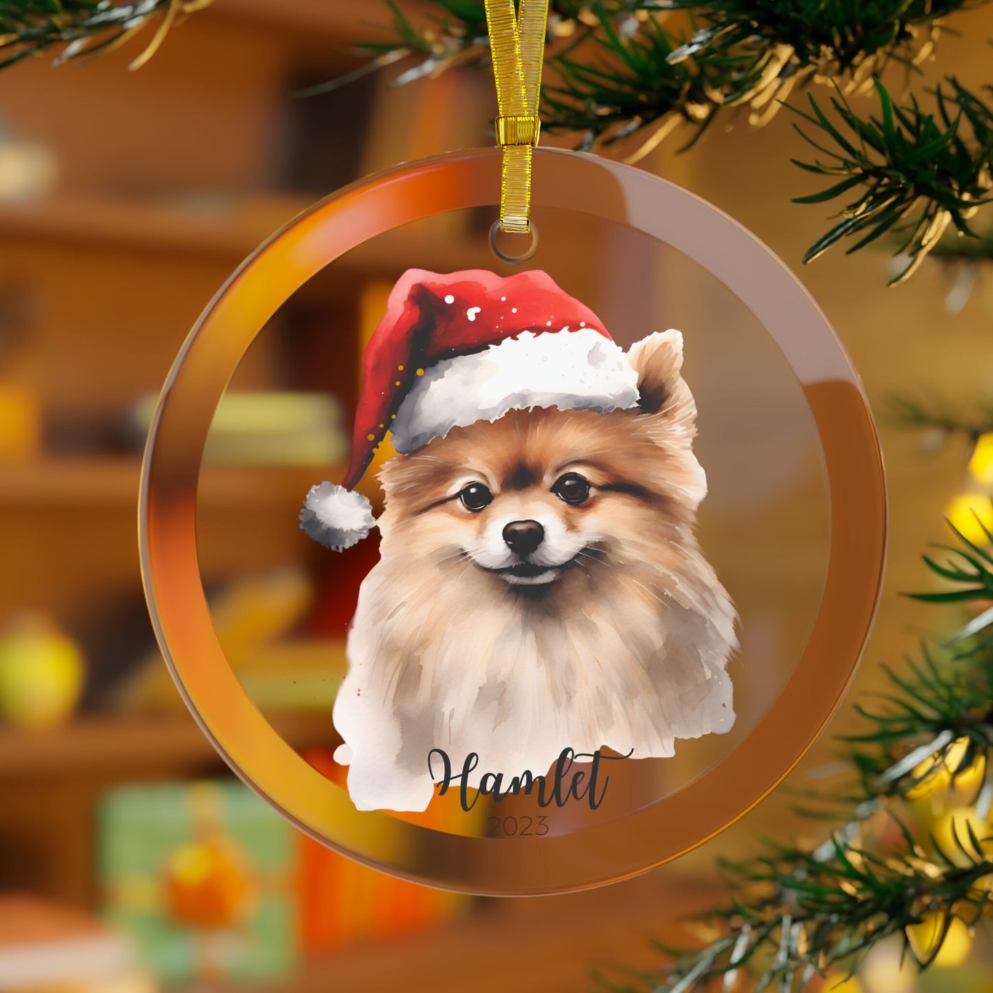 Personalized Pomeranian Christmas Ornament