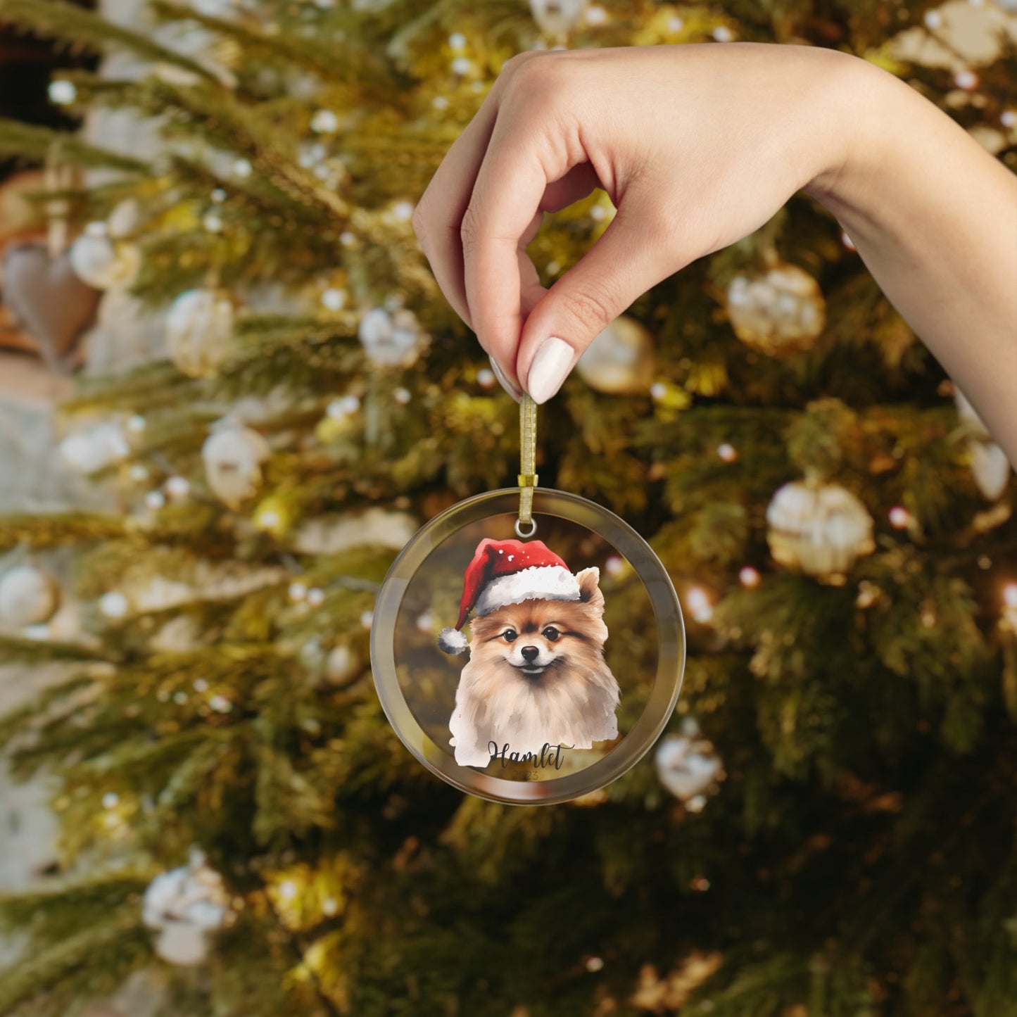 Personalized Pomeranian Christmas Ornament