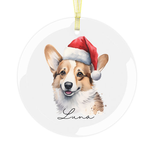 Personalized Corgi Christmas Ornament